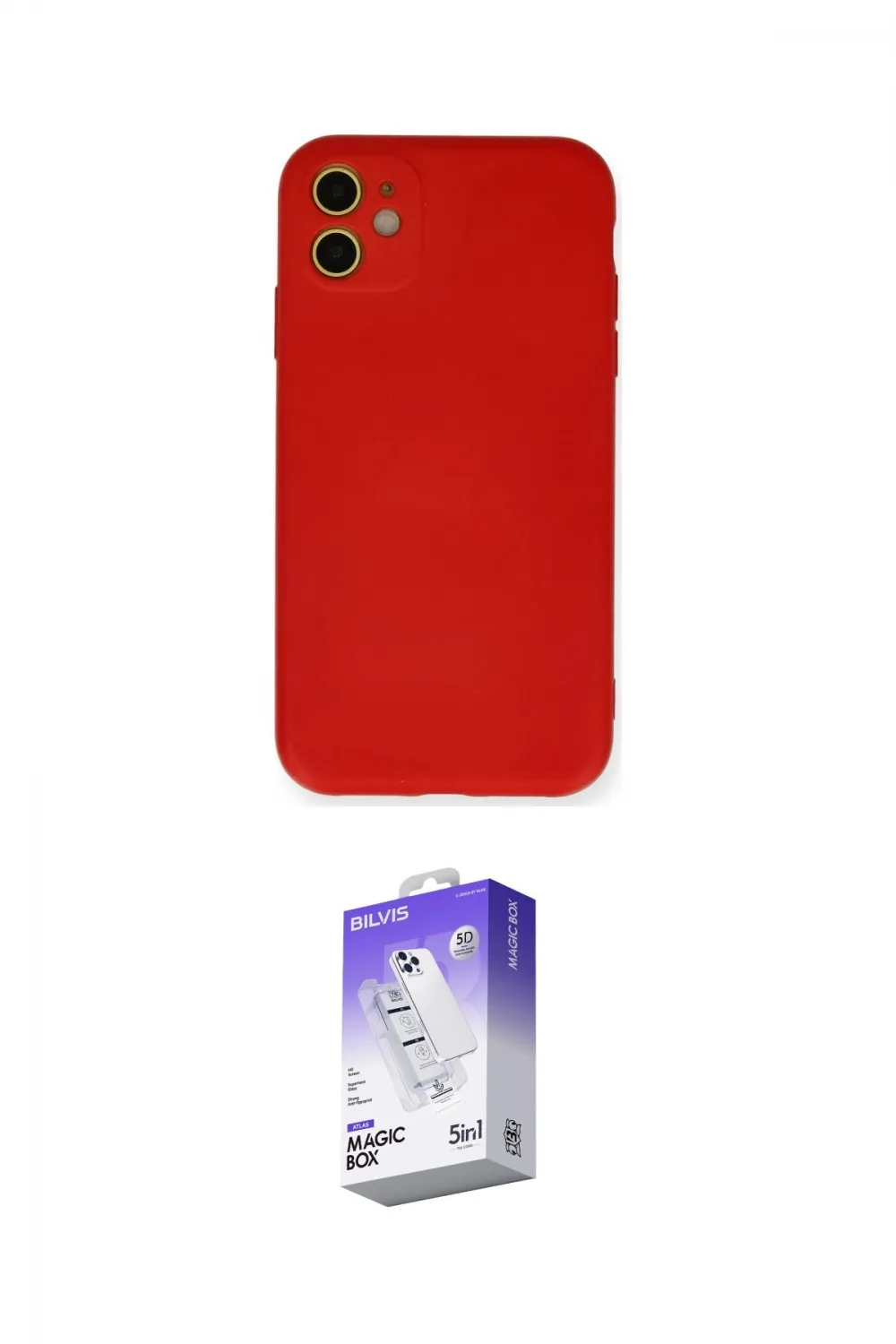 ieg™ iPhone 11 Kılıf Ahenk Serisi - Siyah Bilvis 5in1 3D Magic Cam Ekran Koruyucu