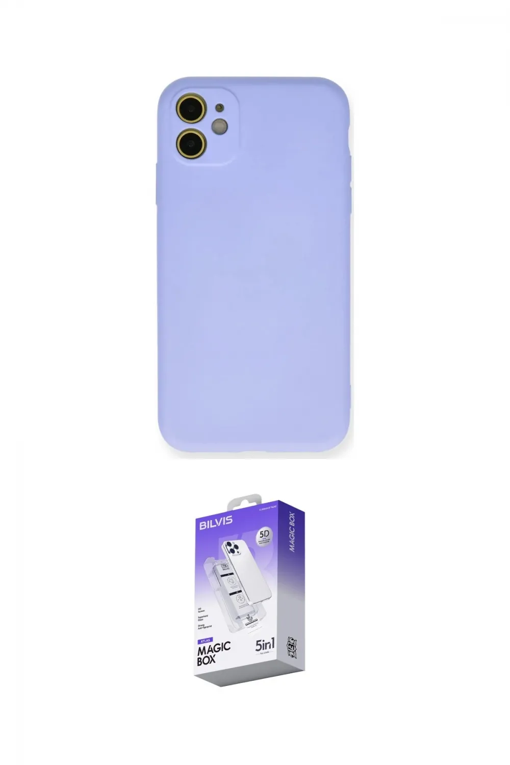 ieg™ iPhone 11 Kılıf Ahenk Serisi - Siyah Bilvis 5in1 3D Magic Cam Ekran Koruyucu