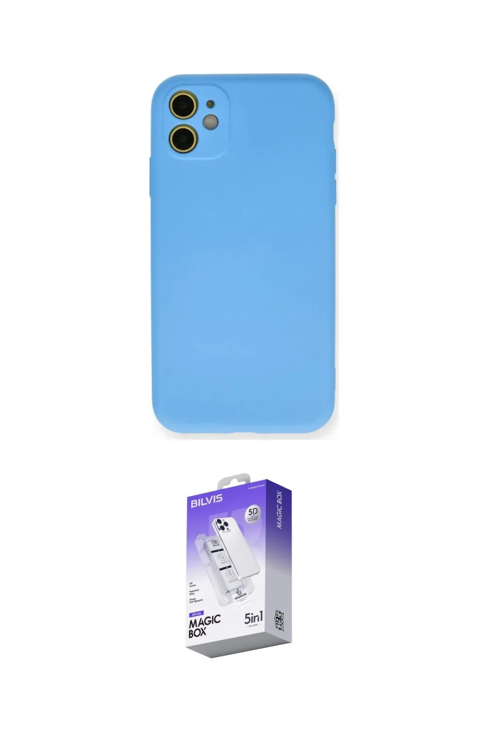 ieg™ iPhone 11 Kılıf Ahenk Serisi - Siyah Bilvis 5in1 3D Magic Cam Ekran Koruyucu