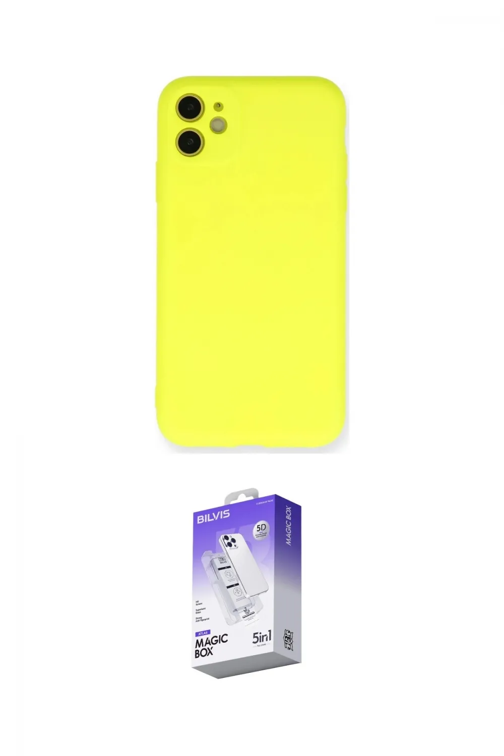 ieg™ iPhone 11 Kılıf Ahenk Serisi - Siyah Bilvis 5in1 3D Magic Cam Ekran Koruyucu