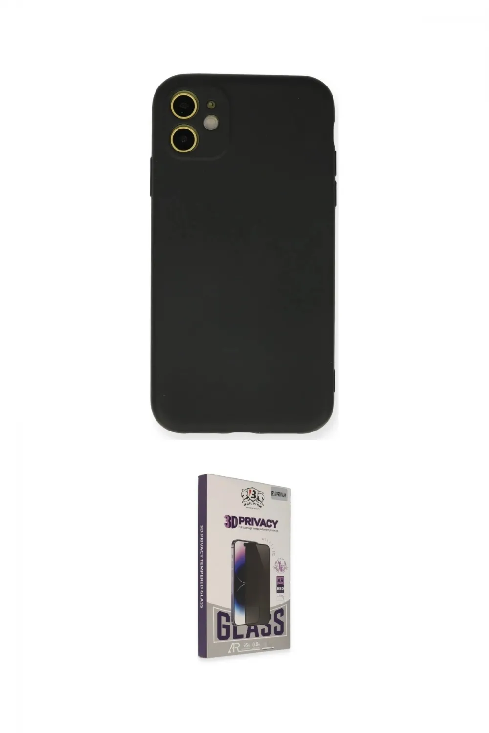 ieg™ iPhone 11 Kılıf Ahenk Serisi - Siyah Bilvis Hayalet Cam Ekran Koruyucu
