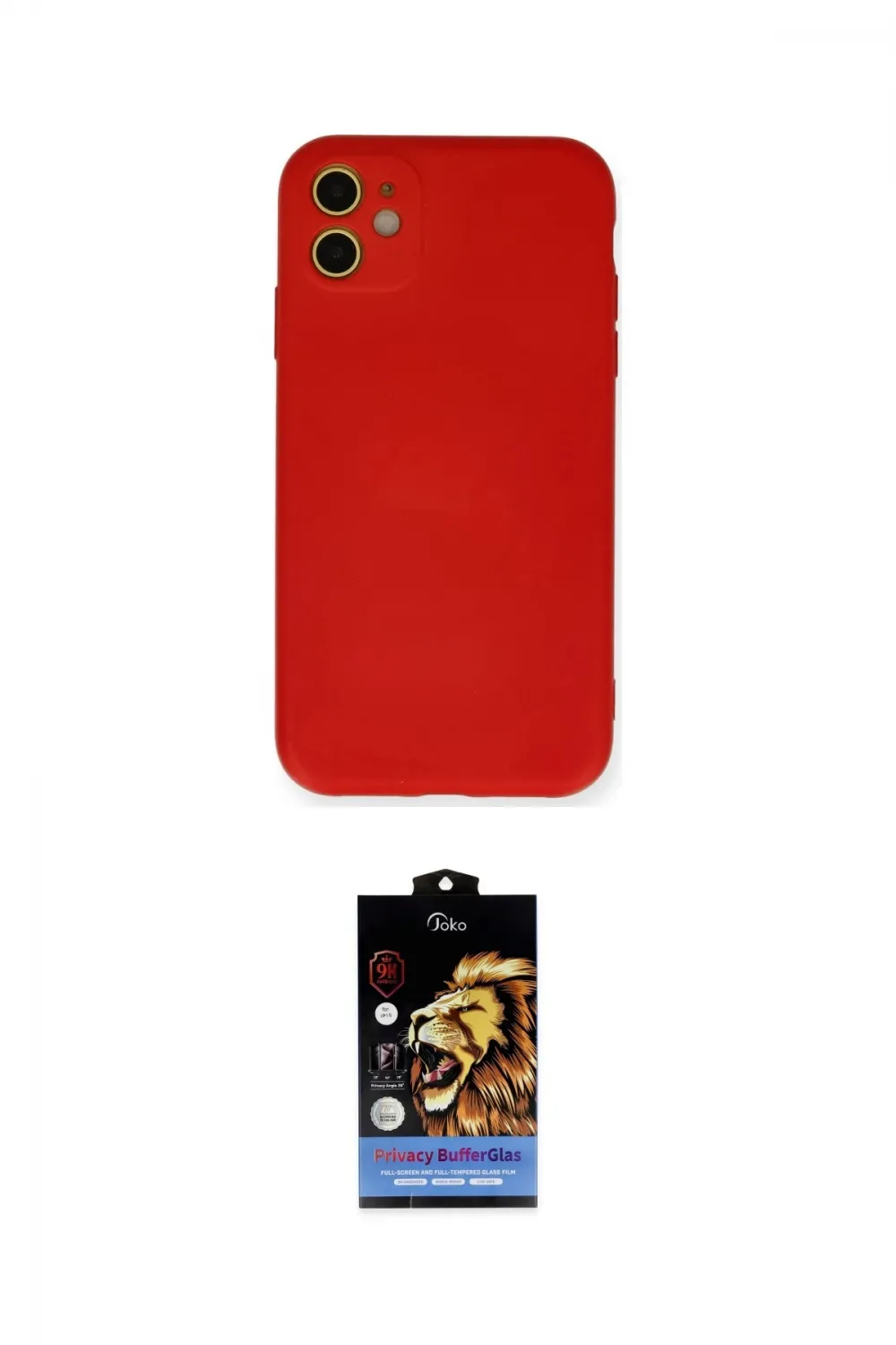 ieg™ iPhone 11 Kılıf Ahenk Serisi - Siyah Buffer Hayalet Cam Ekran Koruyucu