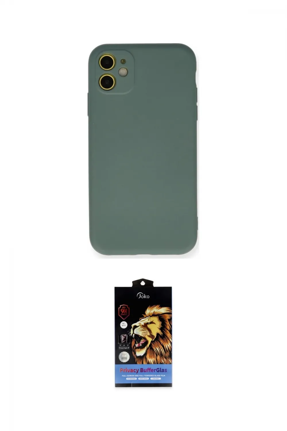ieg™ iPhone 11 Kılıf Ahenk Serisi - Siyah Buffer Hayalet Cam Ekran Koruyucu