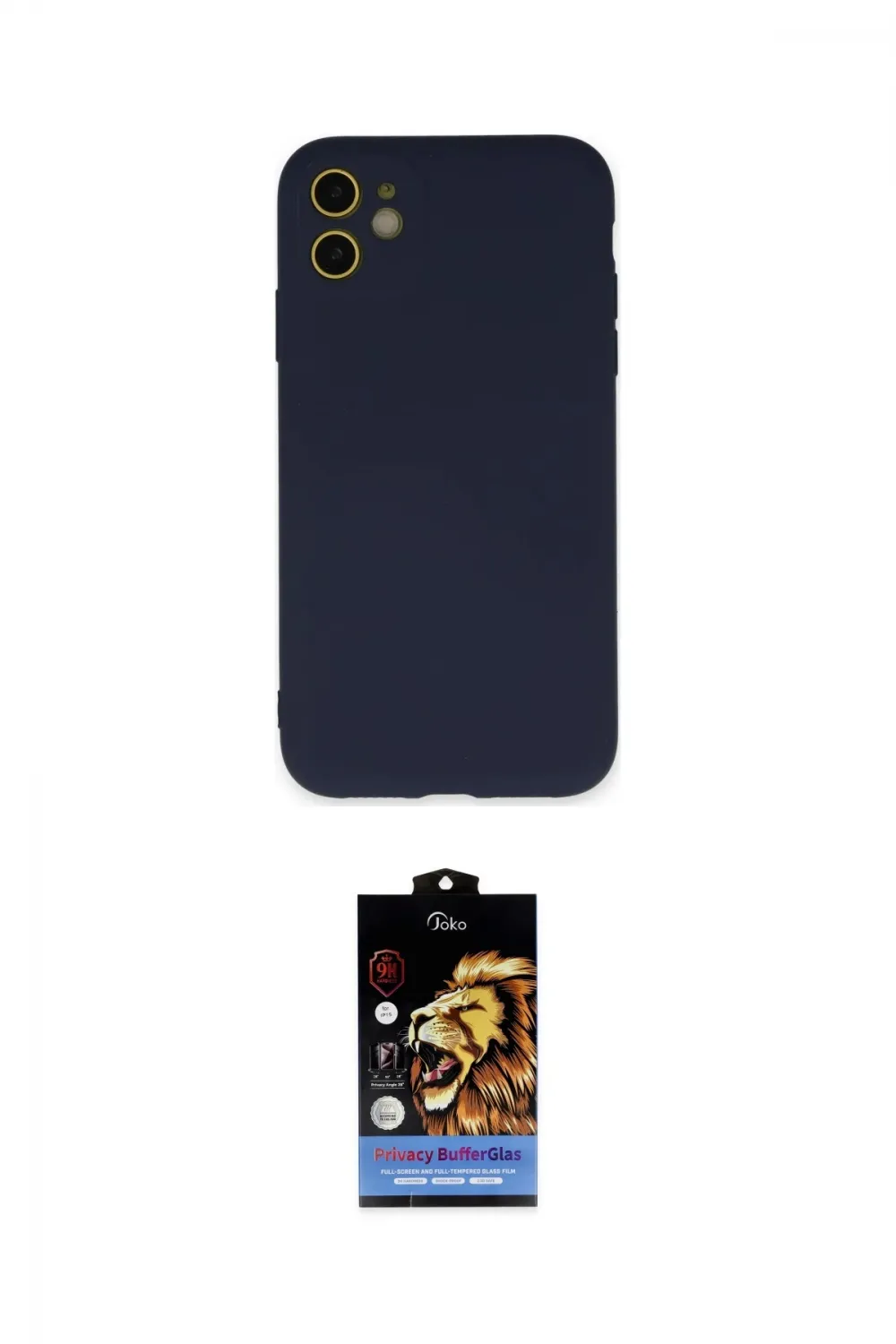 ieg™ iPhone 11 Kılıf Ahenk Serisi - Siyah Buffer Hayalet Cam Ekran Koruyucu