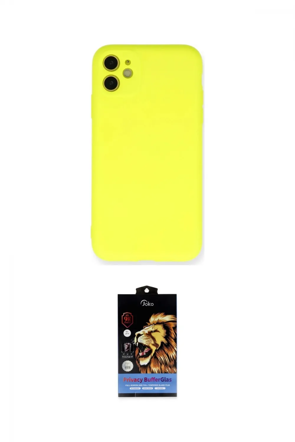 ieg™ iPhone 11 Kılıf Ahenk Serisi - Siyah Buffer Hayalet Cam Ekran Koruyucu