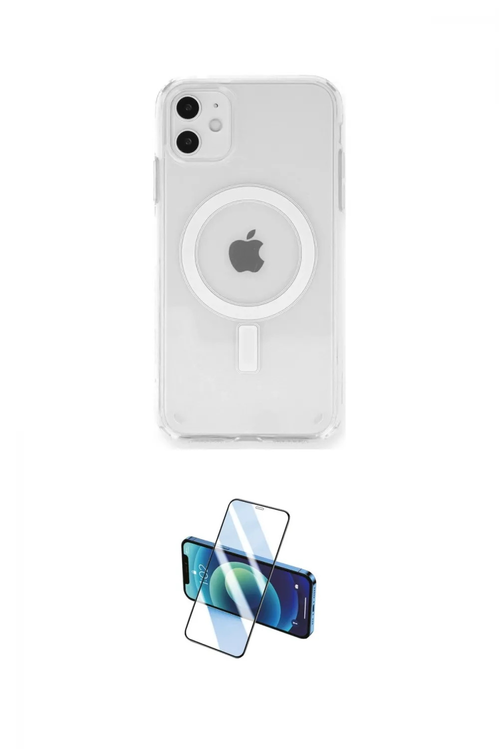 ieg™ iPhone 11 Kılıf Ahenk Yansıma Prime - Siyah 3D Antistatik Cam Ekran Koruyucu