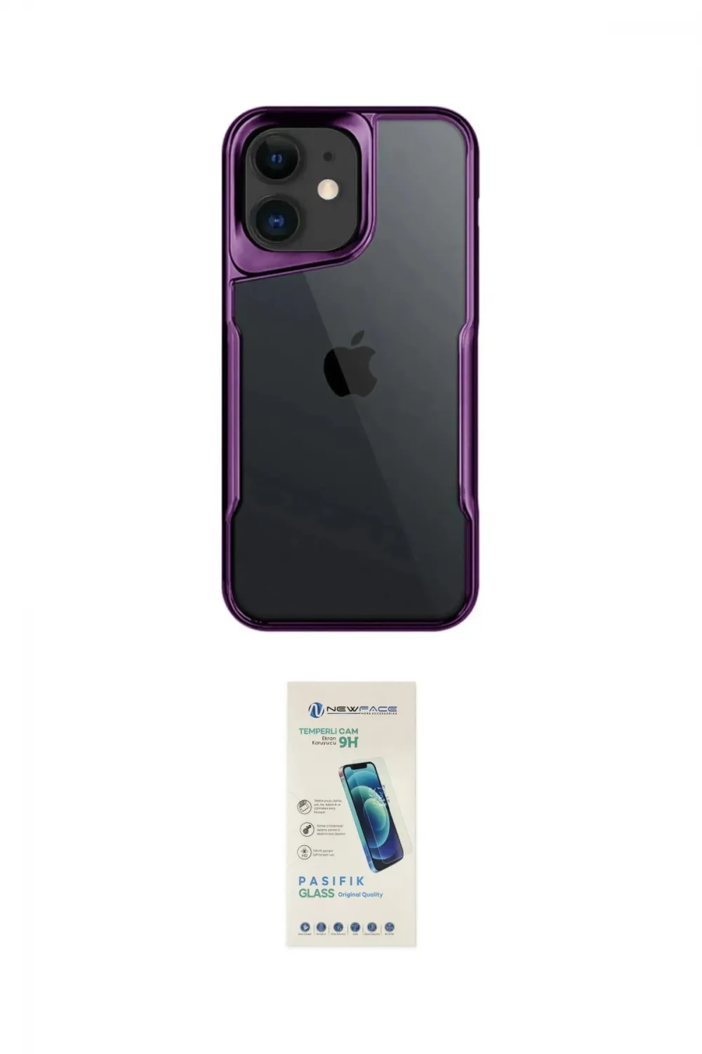 ieg™ iPhone 11 Kılıf Akış Çizgi Koleksiyonu - Şeffaf Pasifik Cam Ekran Koruyucu