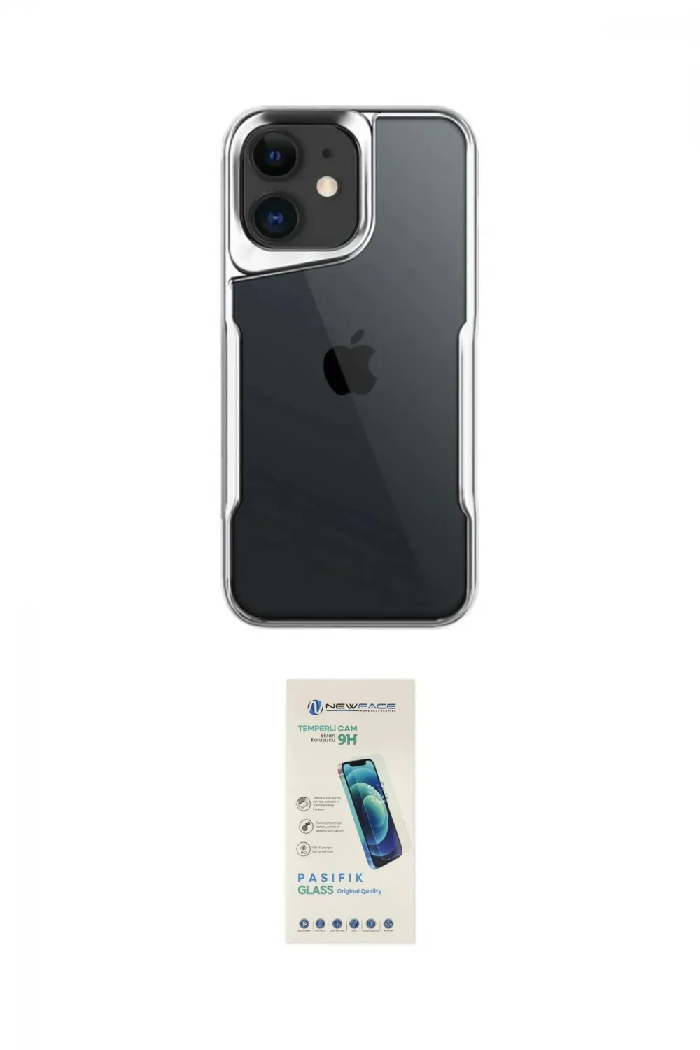ieg™ iPhone 11 Kılıf Akış Çizgi Koleksiyonu - Şeffaf Pasifik Cam Ekran Koruyucu