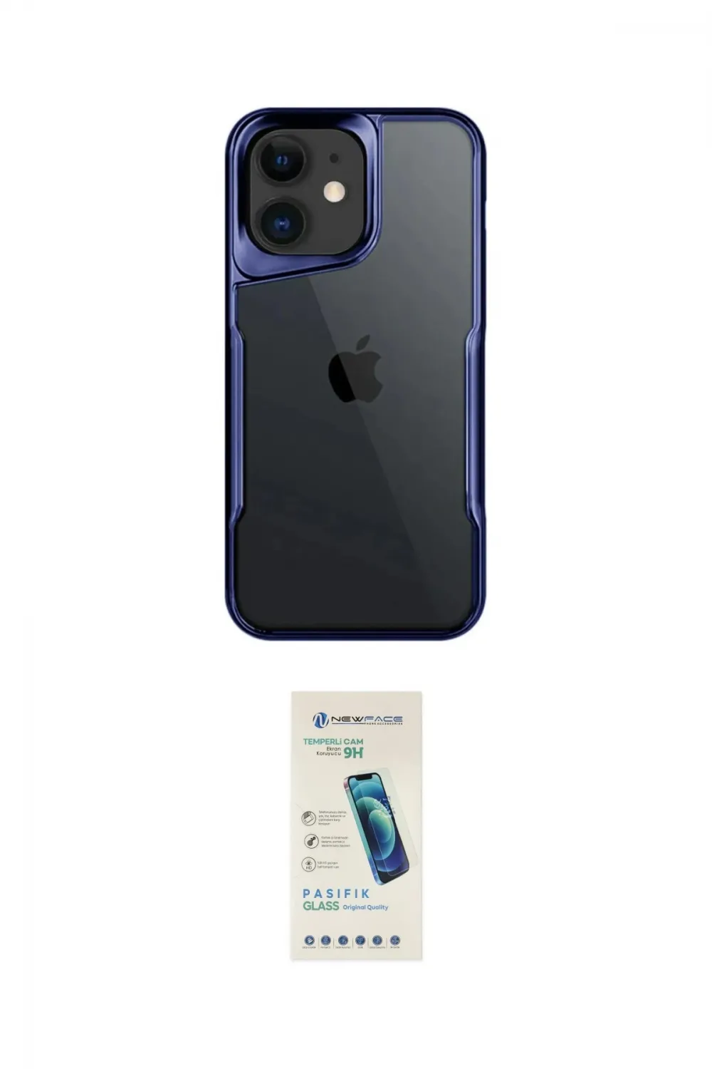 ieg™ iPhone 11 Kılıf Akış Çizgi Koleksiyonu - Şeffaf Pasifik Cam Ekran Koruyucu