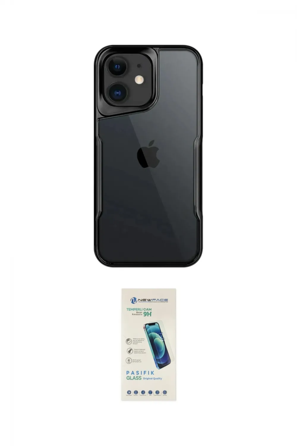 ieg™ iPhone 11 Kılıf Akış Çizgi Koleksiyonu - Şeffaf Pasifik Cam Ekran Koruyucu