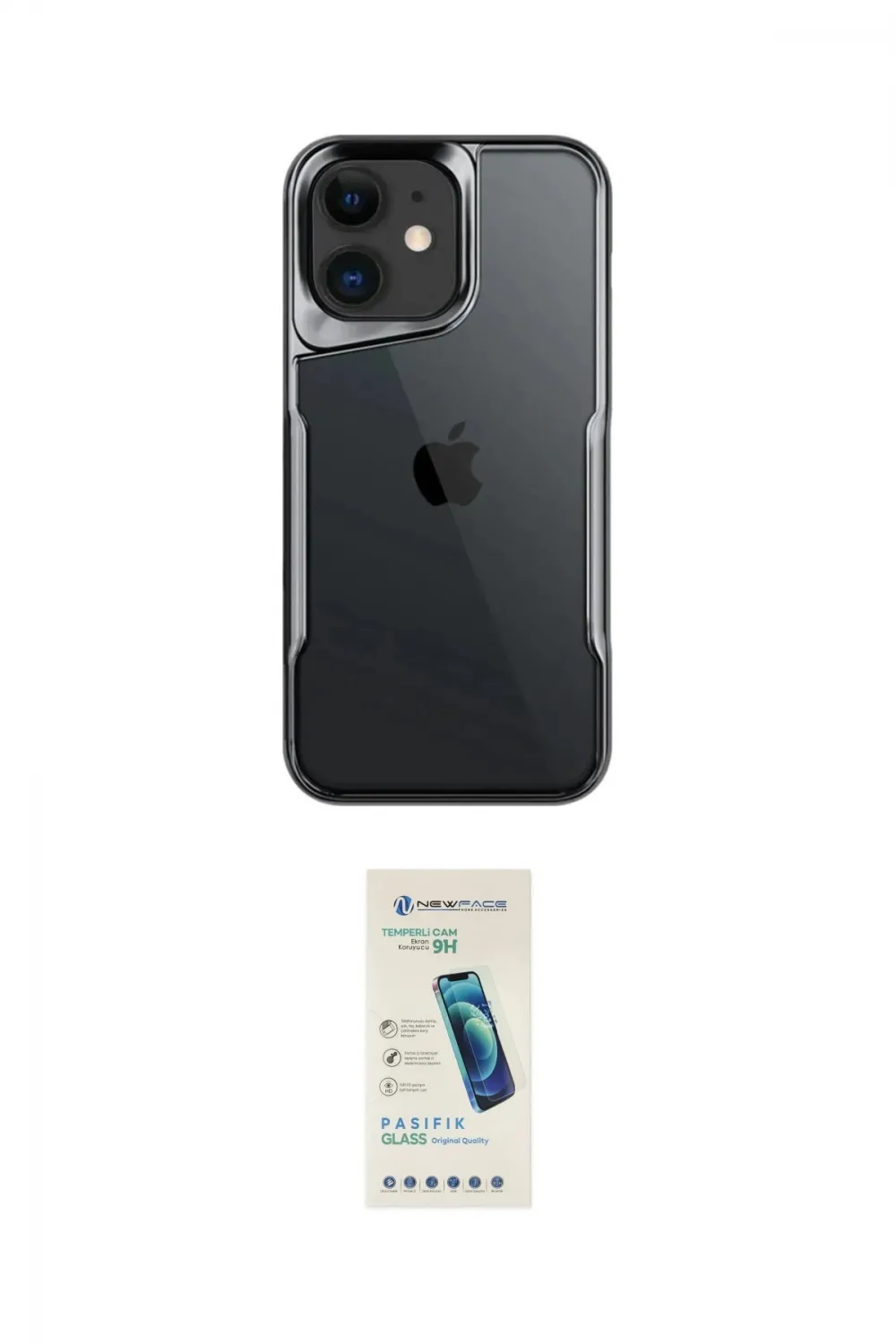 ieg™ iPhone 11 Kılıf Akış Çizgi Koleksiyonu - Şeffaf Pasifik Cam Ekran Koruyucu