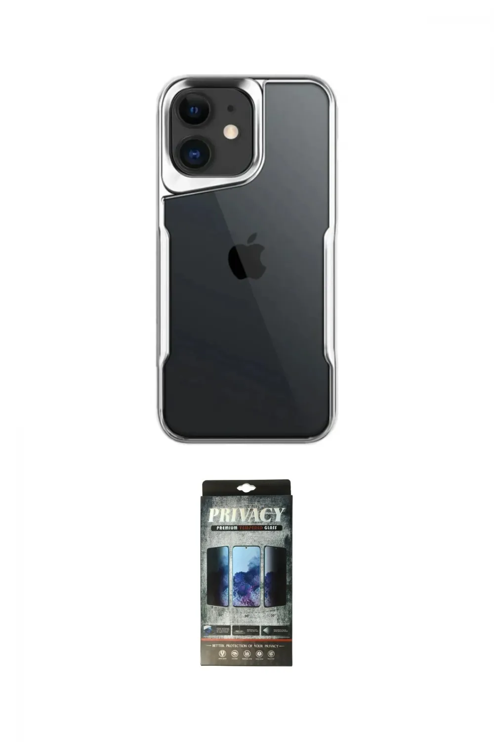 ieg™ iPhone 11 Kılıf Akış Çizgi Koleksiyonu - Siyah 34D Hayalet Izgaralı Cam