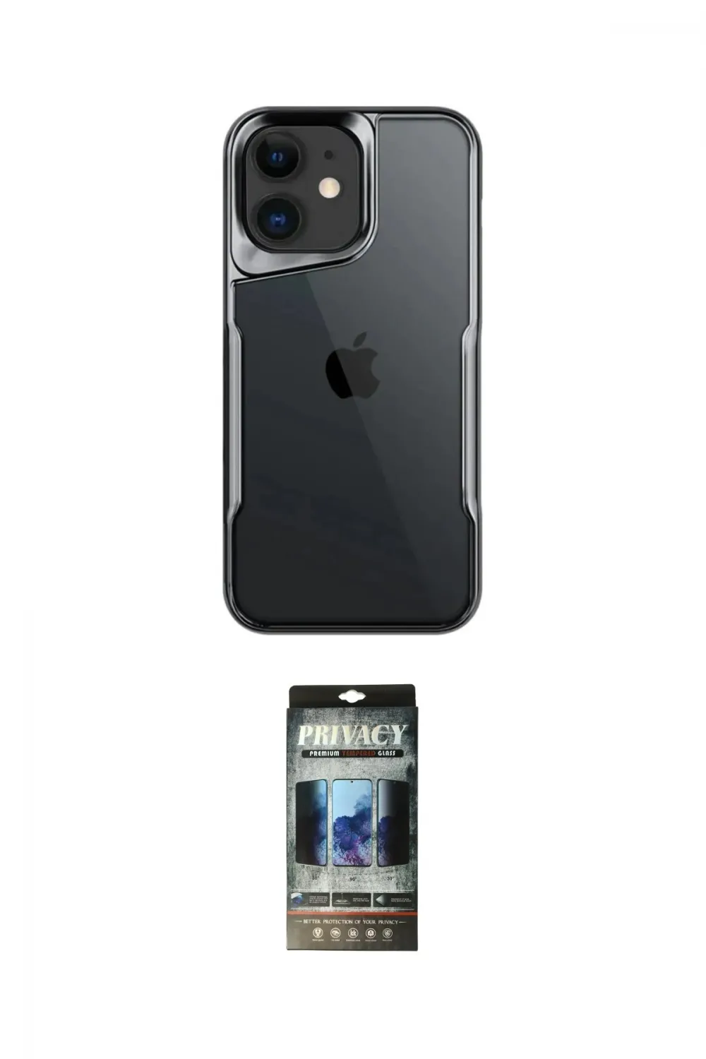 ieg™ iPhone 11 Kılıf Akış Çizgi Koleksiyonu - Siyah 34D Hayalet Izgaralı Cam