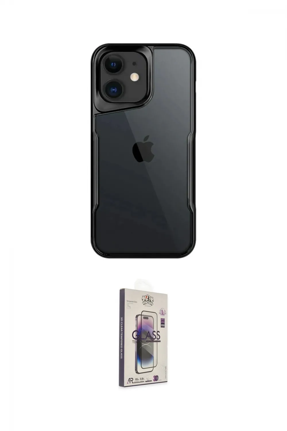 ieg™ iPhone 11 Kılıf Akış Çizgi Koleksiyonu - Siyah Bilvis 3D Cam Ekran Koruyucu