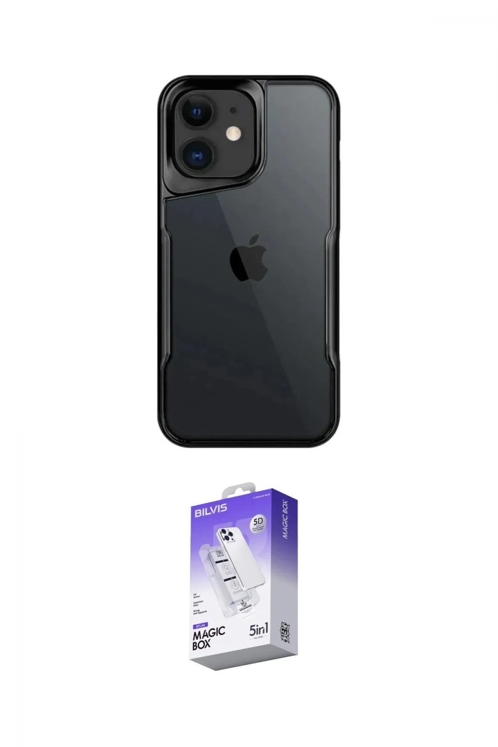 ieg™ iPhone 11 Kılıf Akış Çizgi Koleksiyonu - Siyah Bilvis 5in1 3D Magic Cam Ekran Koruyucu