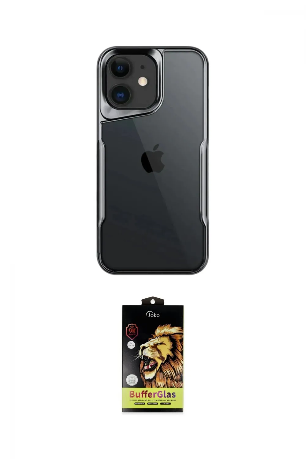 ieg™ iPhone 11 Kılıf Akış Çizgi Koleksiyonu - Siyah Buffer Cam Ekran Koruyucu