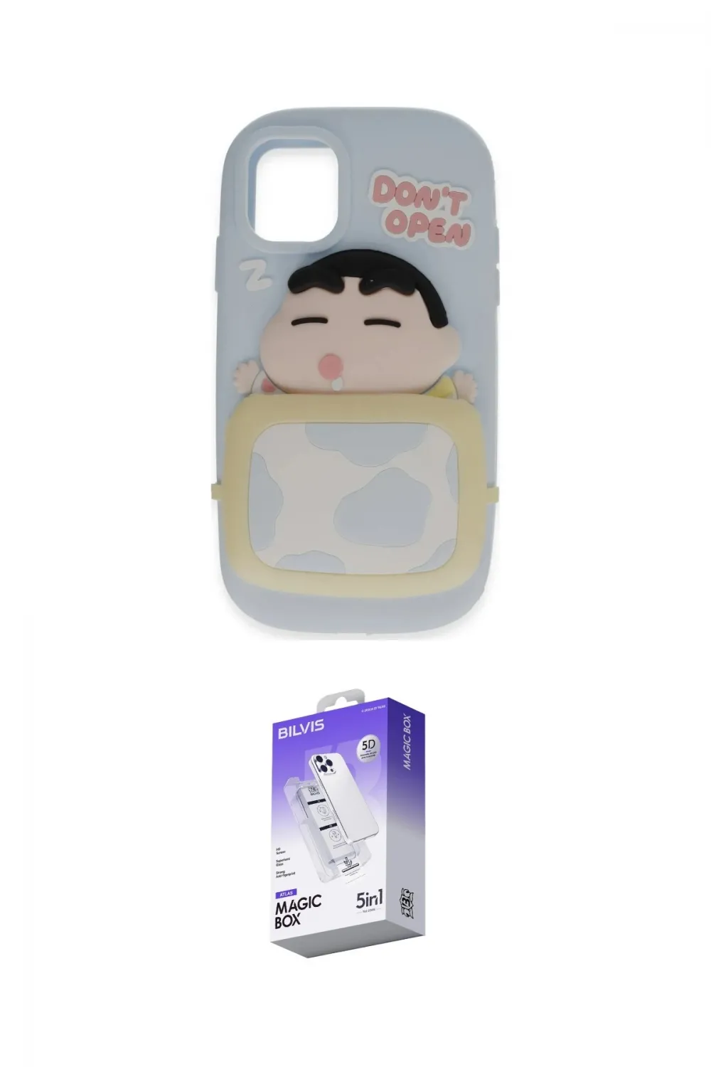 ieg™ iPhone 11 Kılıf Akış Yansıma - Siyah Bilvis 5in1 3D Magic Cam Ekran Koruyucu