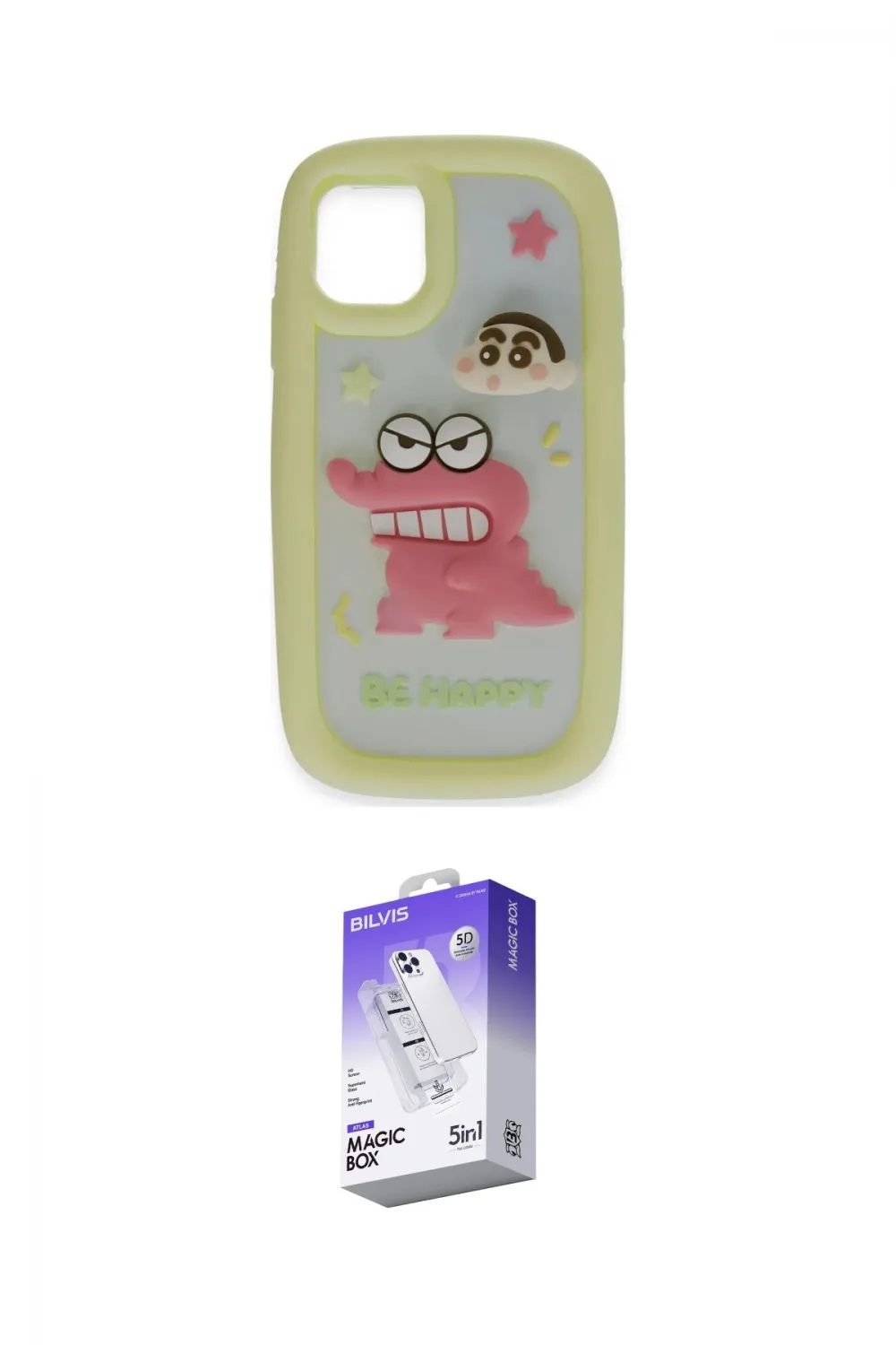 ieg™ iPhone 11 Kılıf Akış Yansıma - Siyah Bilvis 5in1 3D Magic Cam Ekran Koruyucu