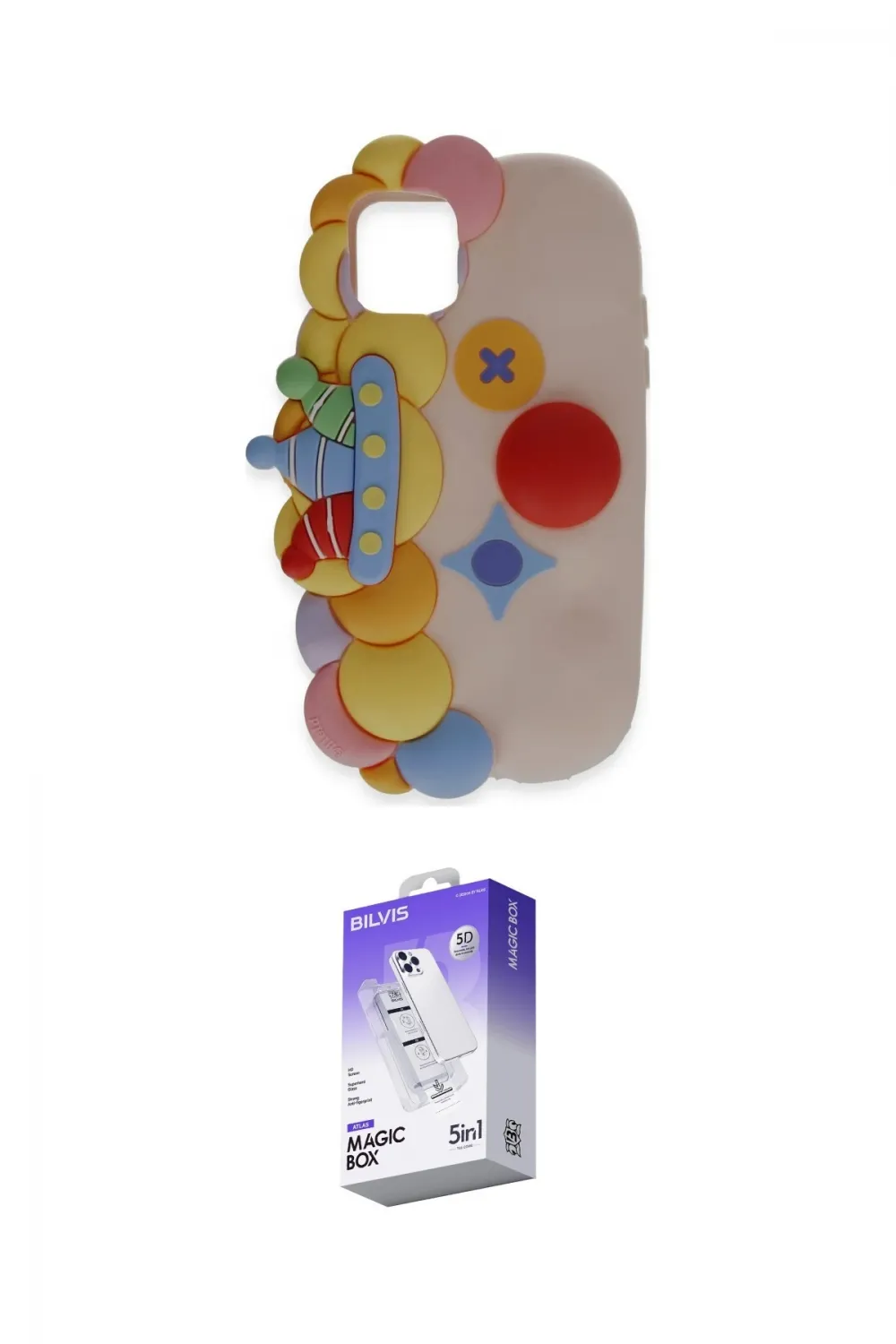 ieg™ iPhone 11 Kılıf Akış Yansıma - Siyah Bilvis 5in1 3D Magic Cam Ekran Koruyucu