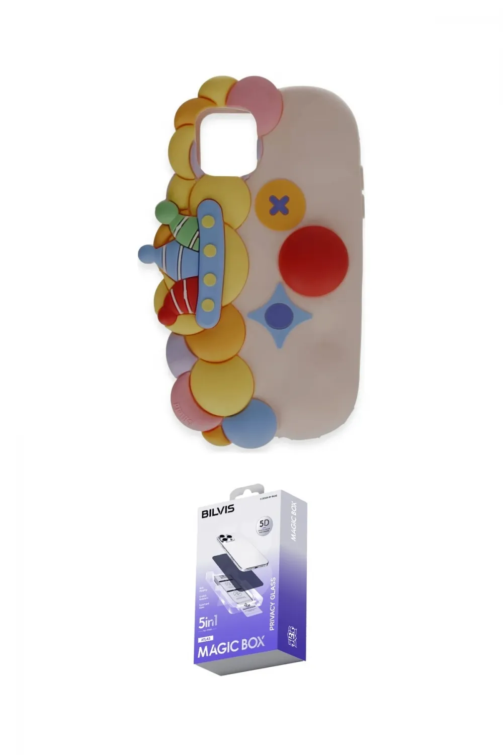 ieg™ iPhone 11 Kılıf Akış Yansıma - Siyah Bilvis 5in1 5D Magic Hayalet Cam Ekran Koruyucu