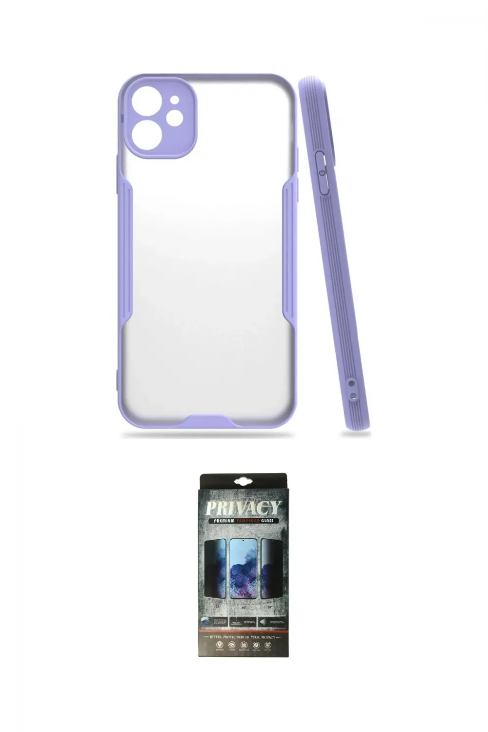 ieg™ iPhone 11 Kılıf Atlas Asil Serisi - Siyah 34D Hayalet Izgaralı Cam