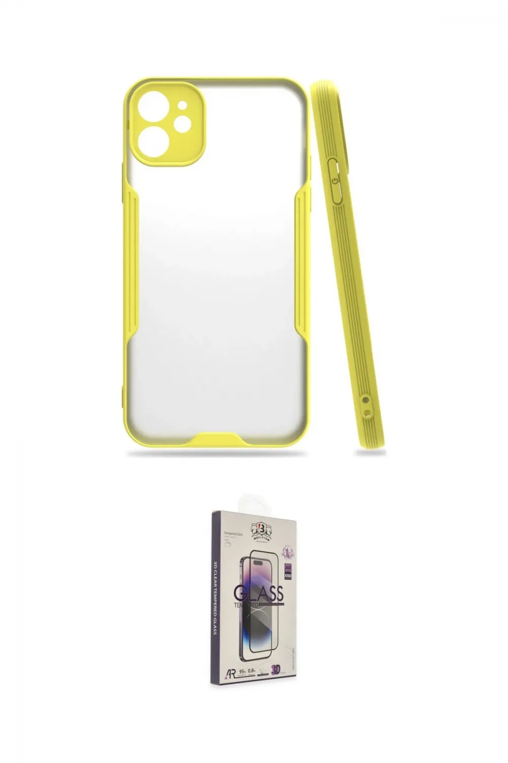 ieg™ iPhone 11 Kılıf Atlas Asil Serisi - Siyah Bilvis 3D Cam Ekran Koruyucu