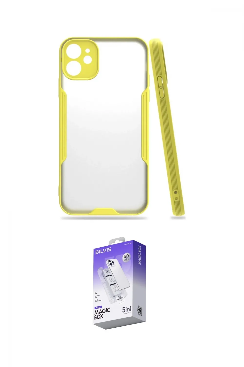 ieg™ iPhone 11 Kılıf Atlas Asil Serisi - Siyah Bilvis 5in1 3D Magic Cam Ekran Koruyucu