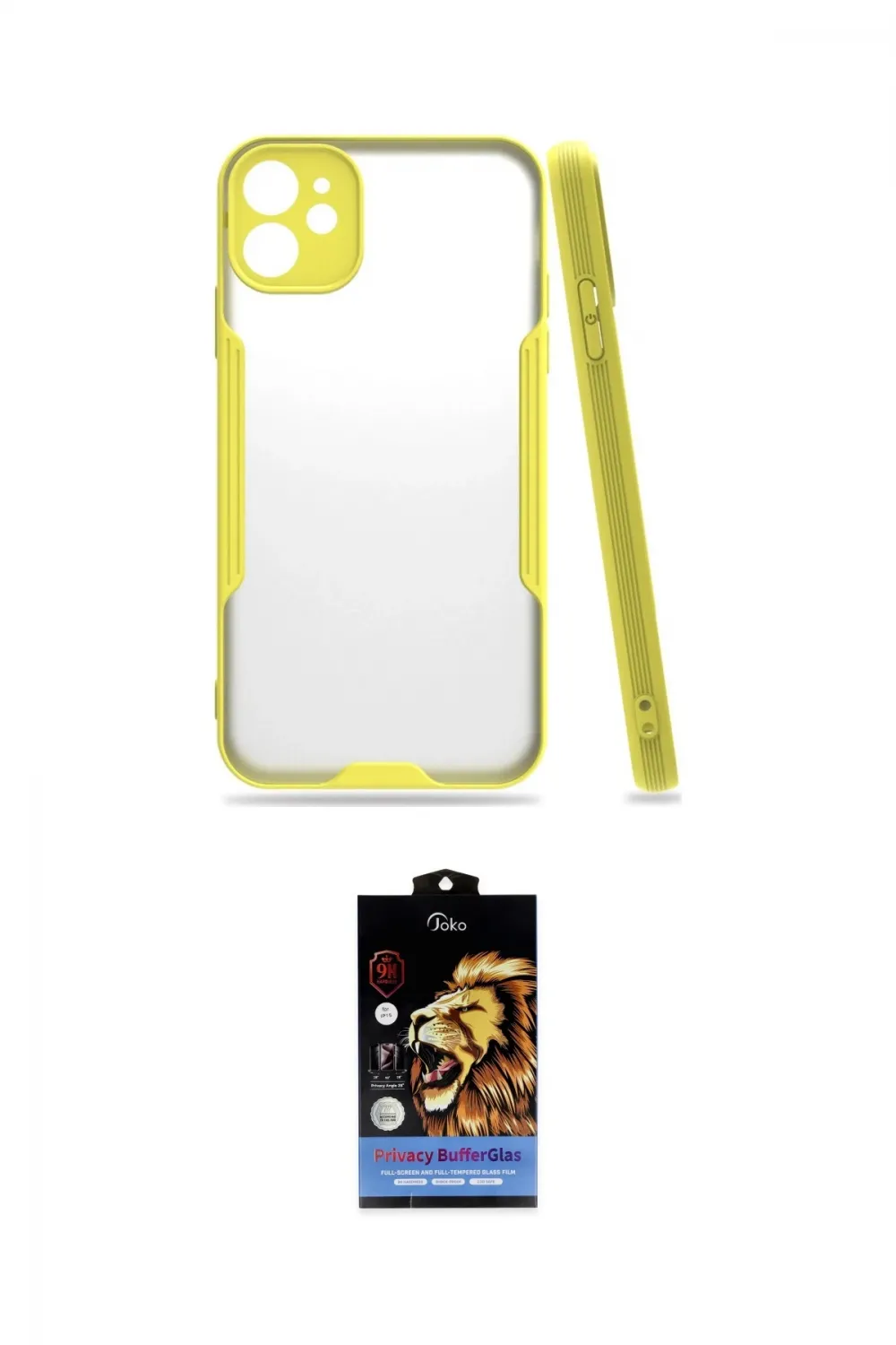 ieg™ iPhone 11 Kılıf Atlas Asil Serisi - Siyah Buffer Hayalet Cam Ekran Koruyucu