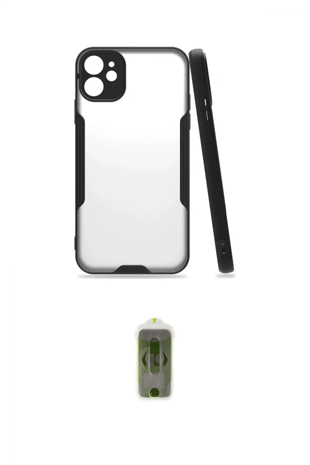 ieg™ iPhone 11 Kılıf Atlas Asil Serisi - Siyah Joko Magic 5D Hayalet Cam