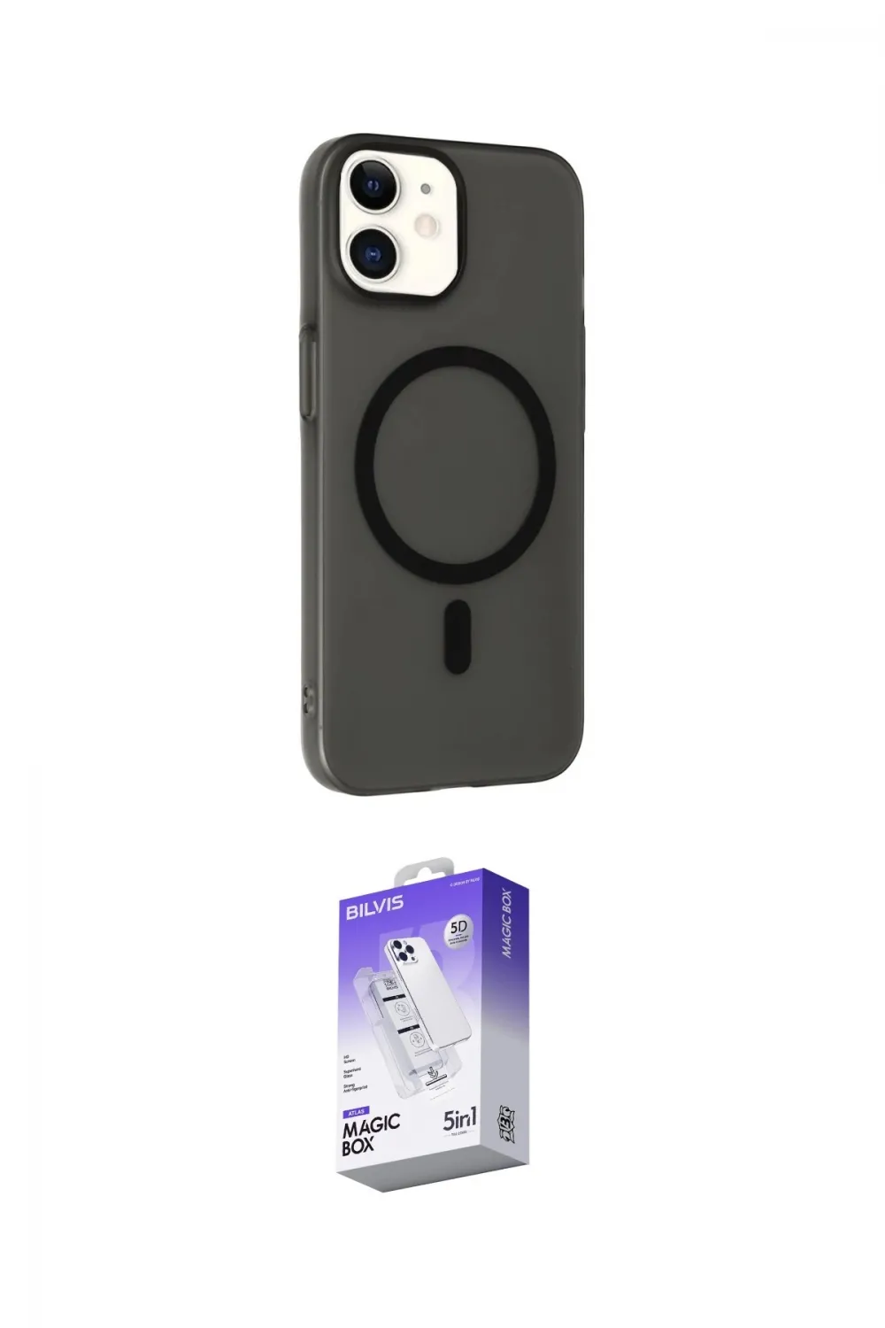 ieg™ iPhone 11 Kılıf Çekirdek Modern Prime - Siyah Bilvis 5in1 3D Magic Cam Ekran Koruyucu