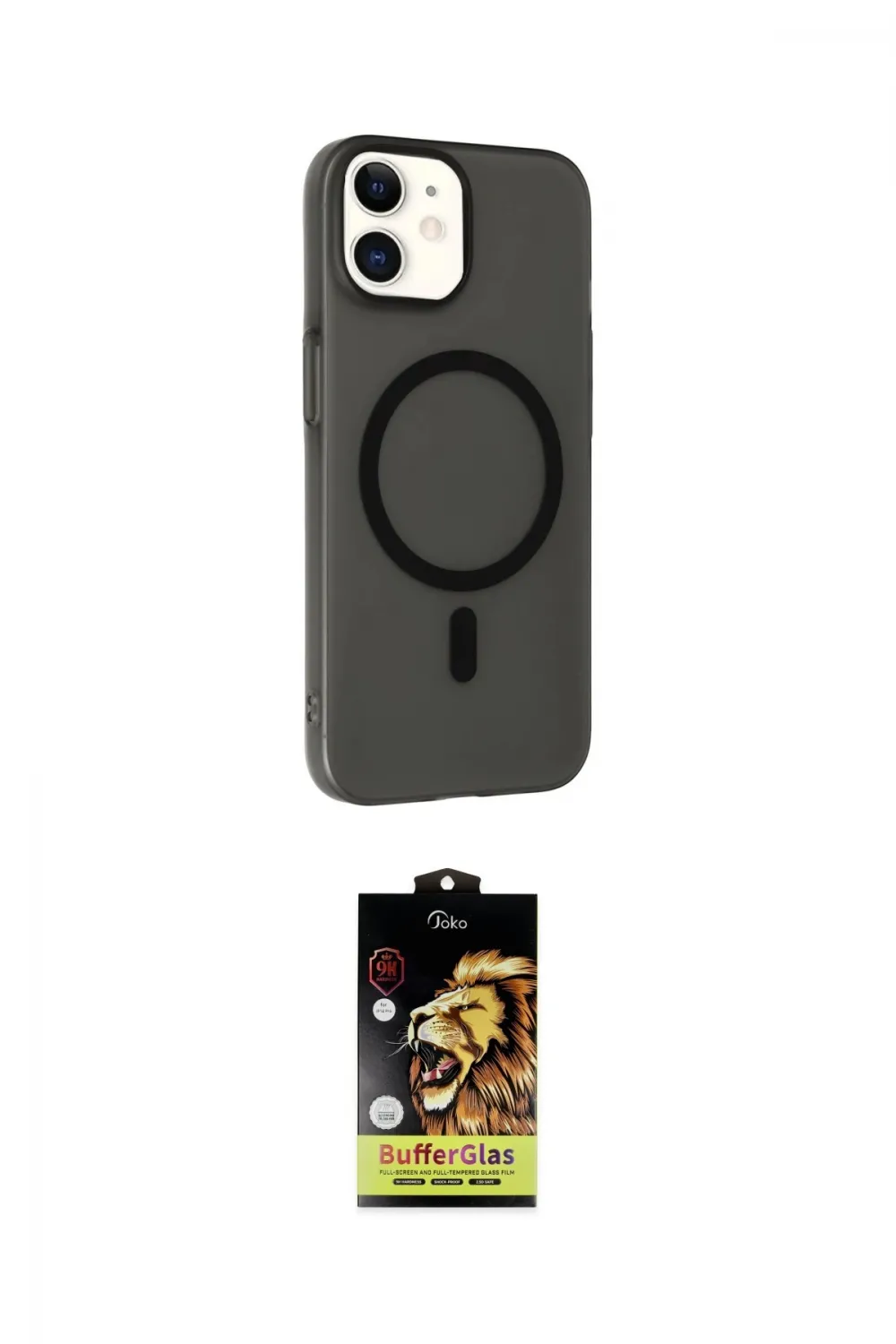 ieg™ iPhone 11 Kılıf Çekirdek Modern Prime - Siyah Buffer Cam Ekran Koruyucu