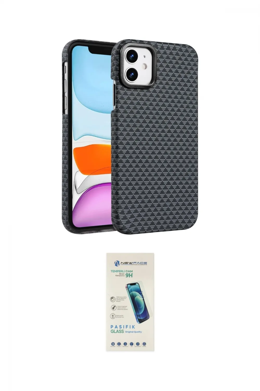 ieg™ iPhone 11 Kılıf Doruk Serisi - Şeffaf Pasifik Cam Ekran Koruyucu