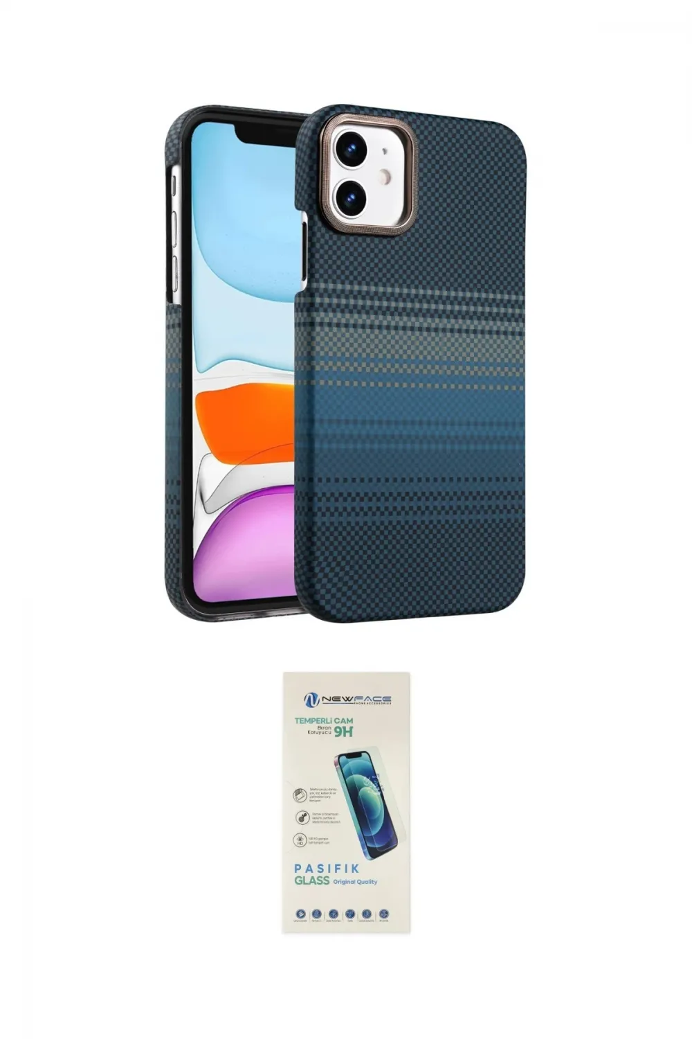 ieg™ iPhone 11 Kılıf Doruk Serisi - Şeffaf Pasifik Cam Ekran Koruyucu