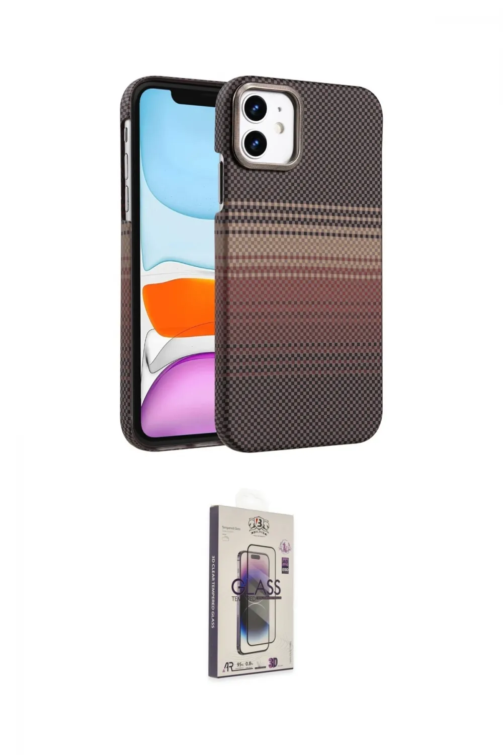 ieg™ iPhone 11 Kılıf Doruk Serisi - Siyah Bilvis 3D Cam Ekran Koruyucu