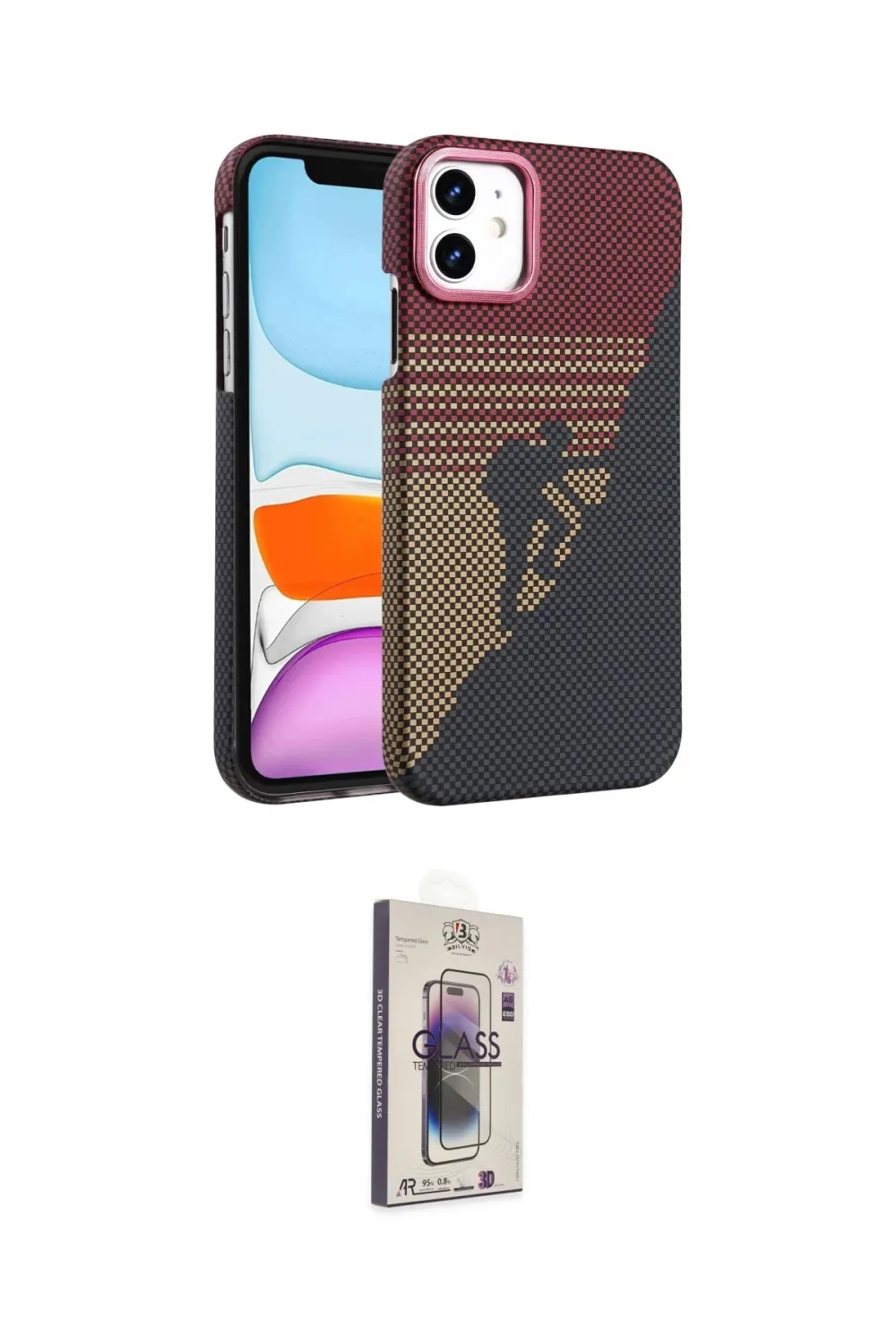 ieg™ iPhone 11 Kılıf Doruk Serisi - Siyah Bilvis 3D Cam Ekran Koruyucu