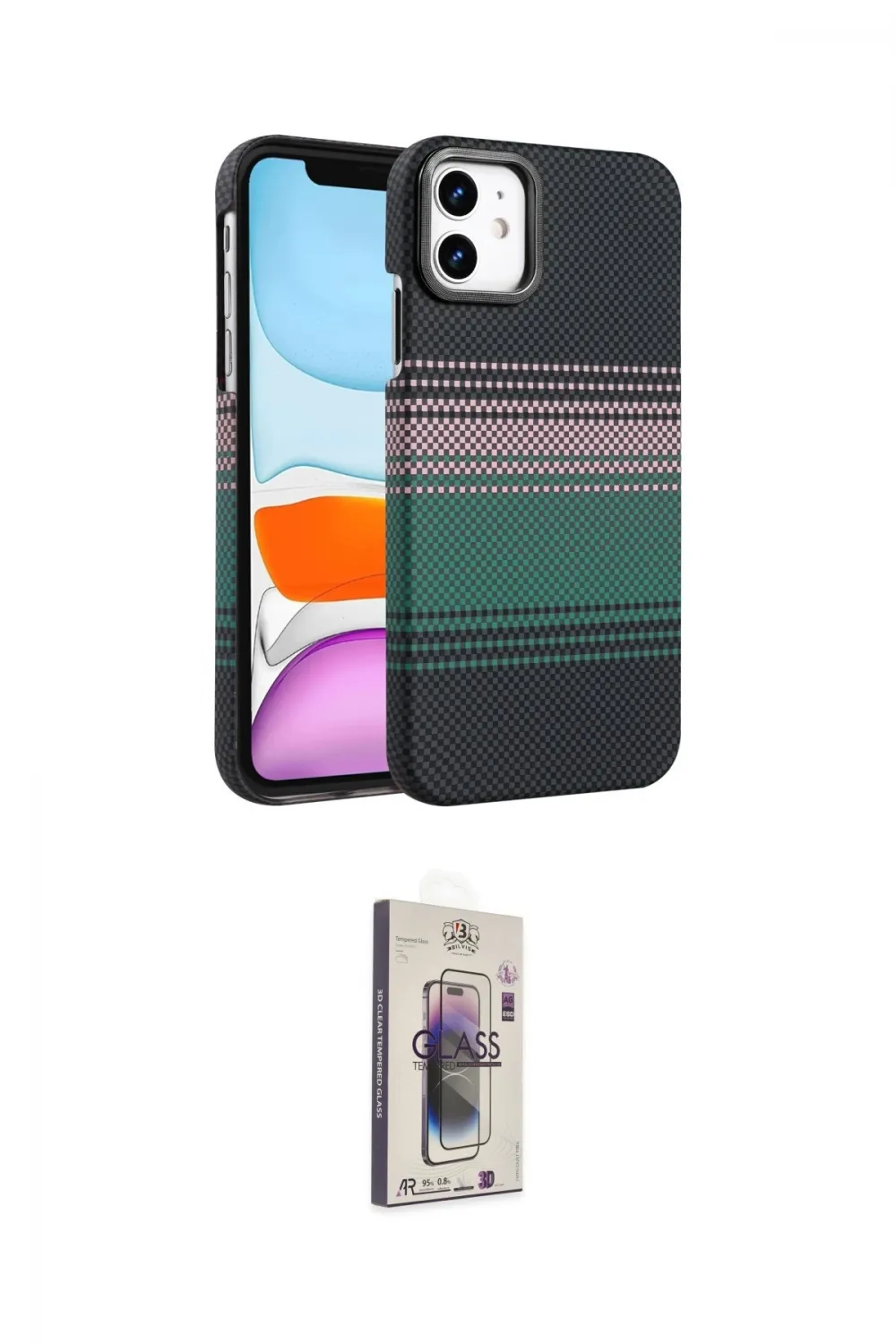 ieg™ iPhone 11 Kılıf Doruk Serisi - Siyah Bilvis 3D Cam Ekran Koruyucu