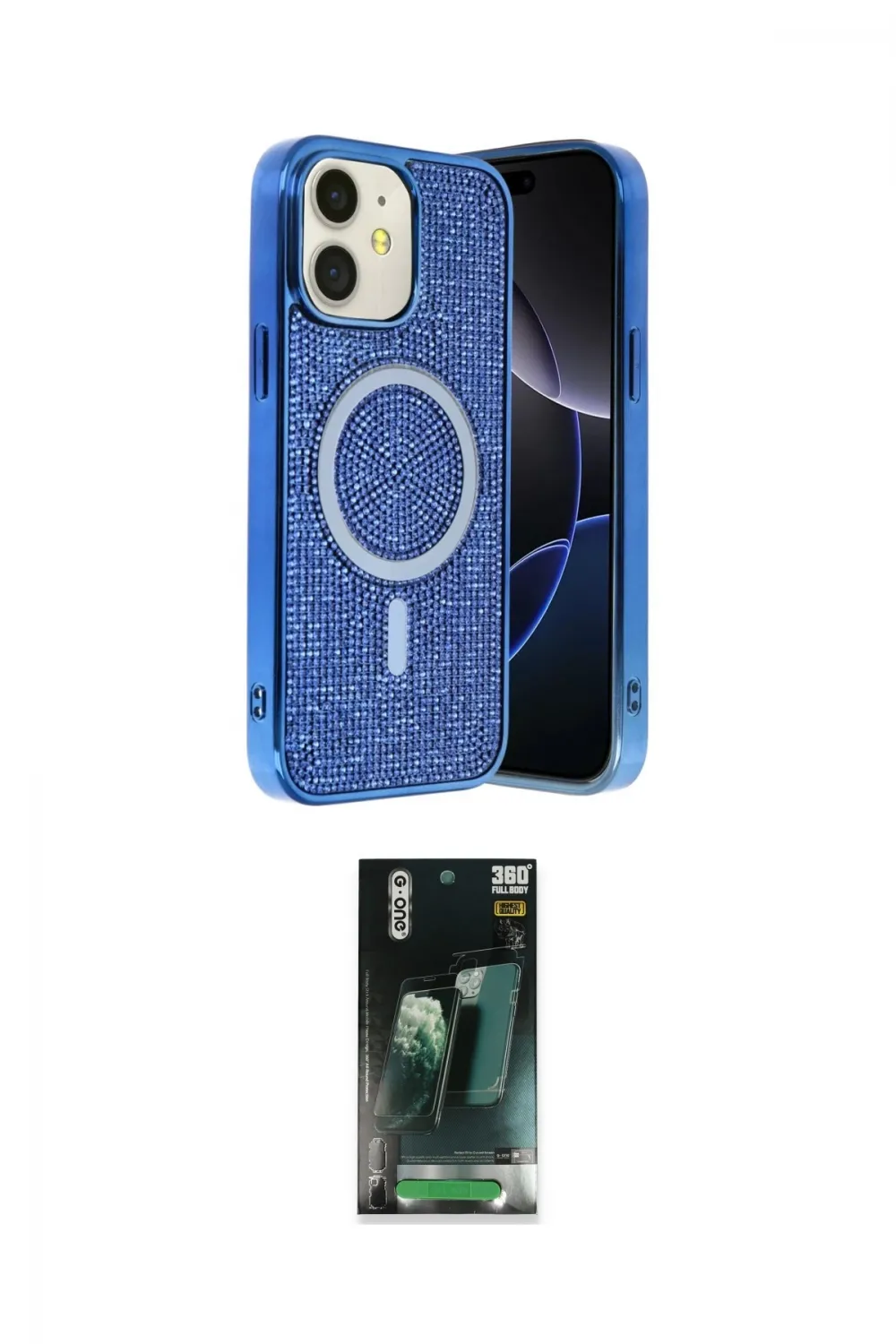 ieg™ iPhone 11 Kılıf Eksen Çizgi - Şeffaf 360 Full Body Arka Koruyucu