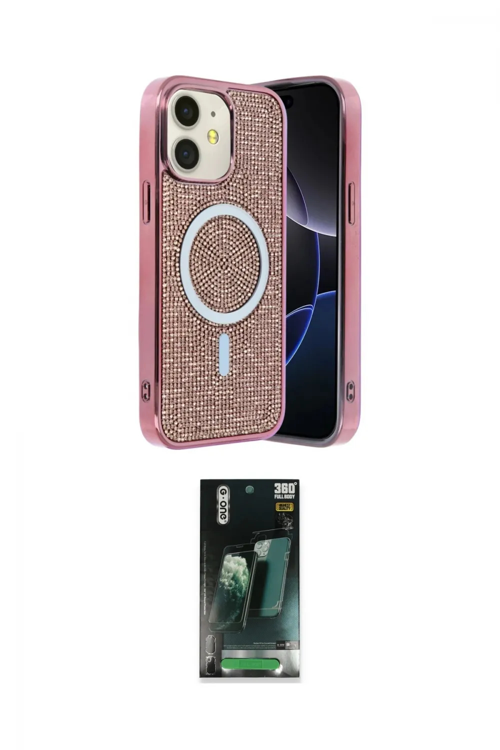ieg™ iPhone 11 Kılıf Eksen Çizgi - Şeffaf 360 Full Body Arka Koruyucu