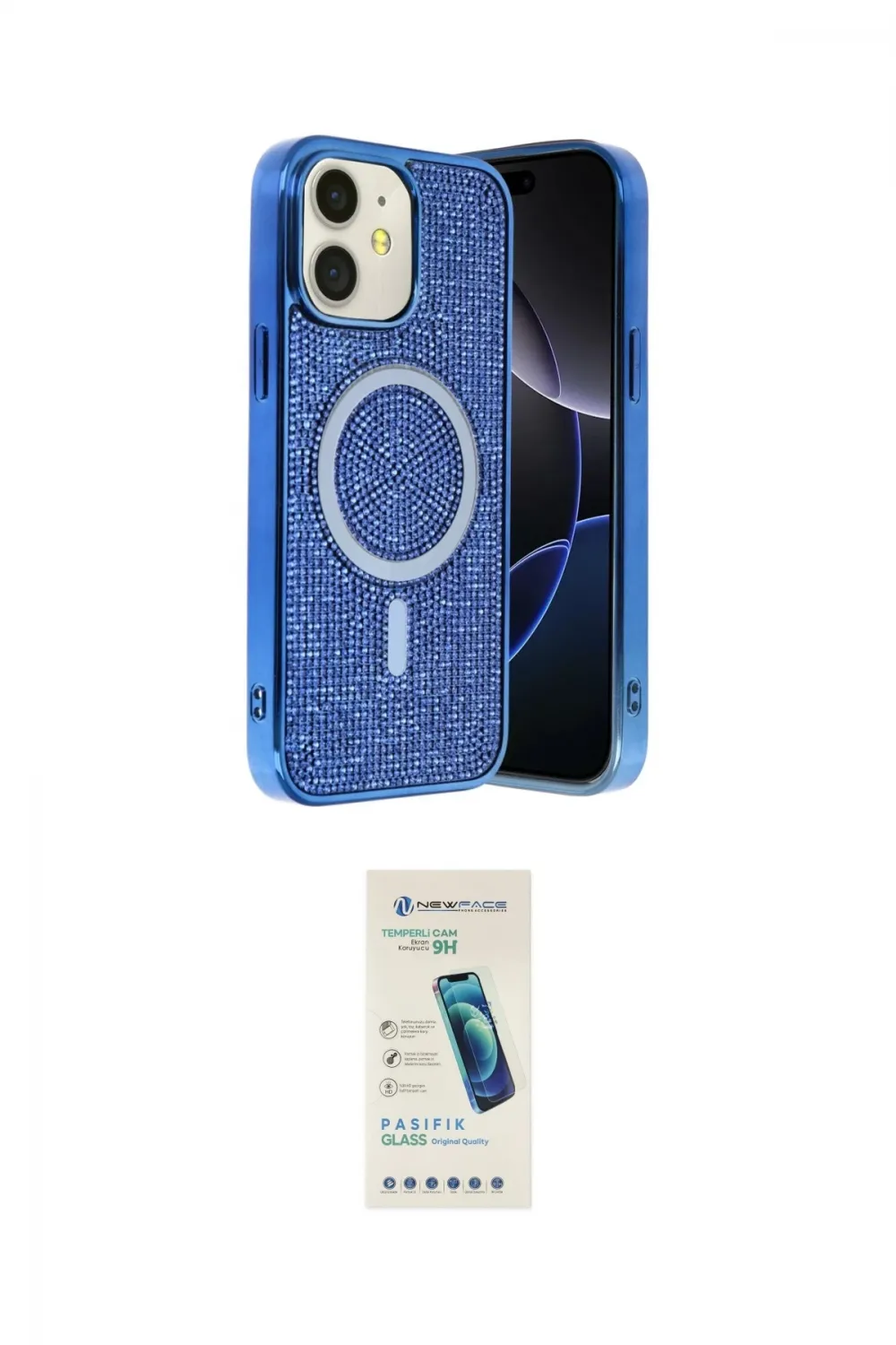 ieg™ iPhone 11 Kılıf Eksen Çizgi - Şeffaf Pasifik Cam Ekran Koruyucu