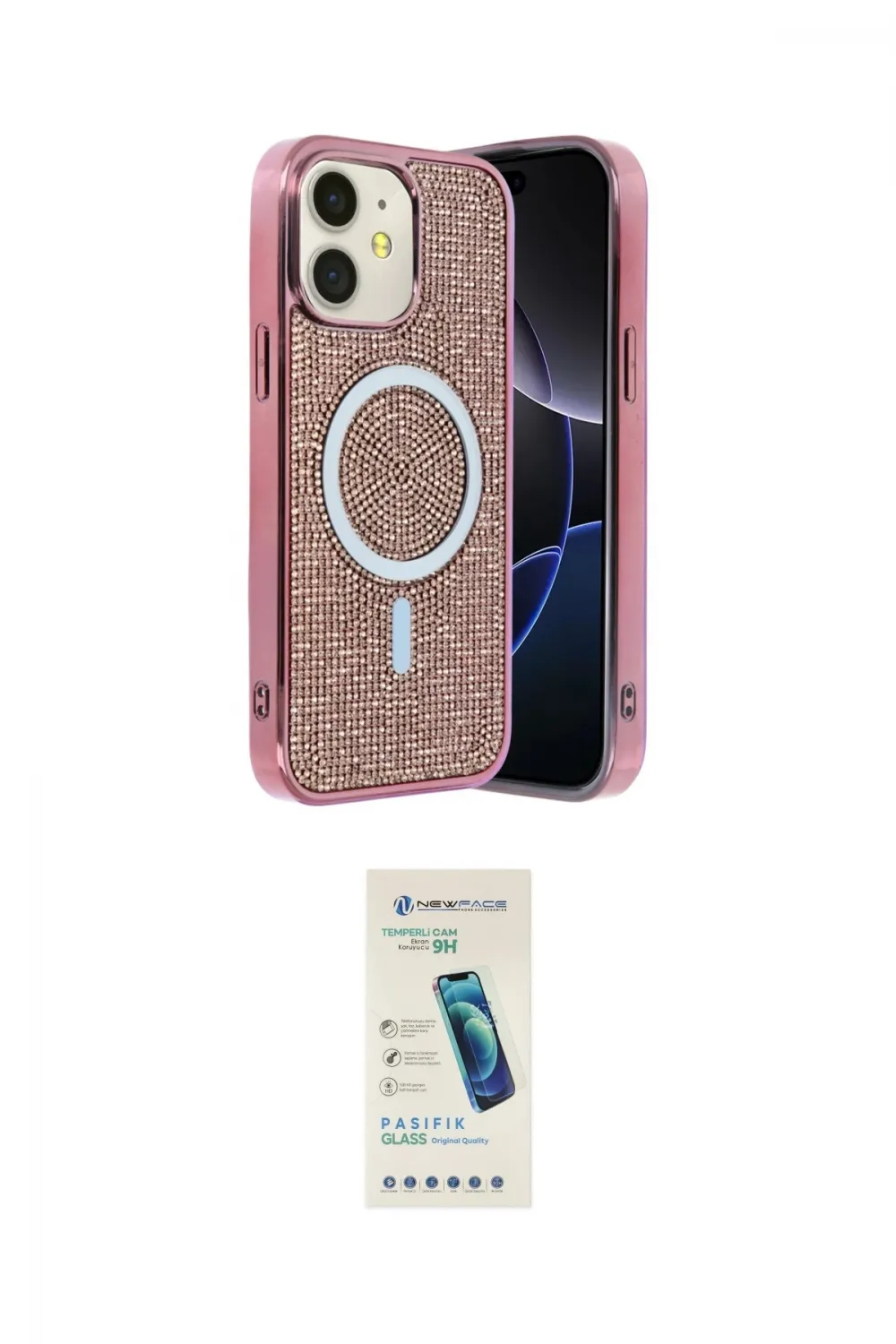 ieg™ iPhone 11 Kılıf Eksen Çizgi - Şeffaf Pasifik Cam Ekran Koruyucu