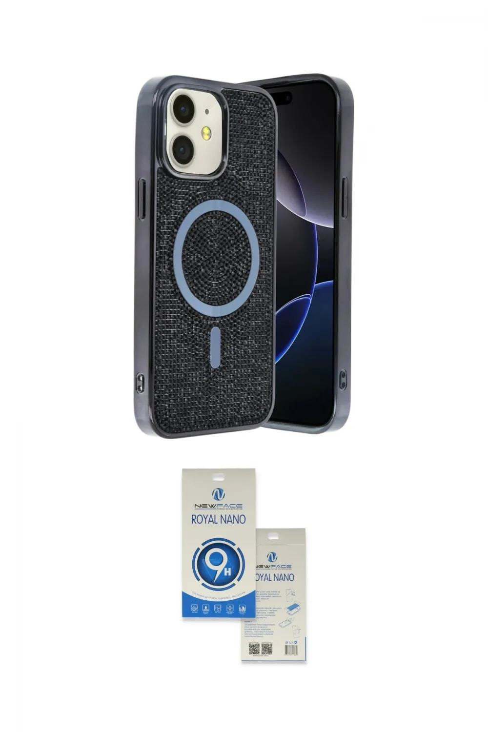 ieg™ iPhone 11 Kılıf Eksen Çizgi - Şeffaf Royal Nano Ekran Koruyucu