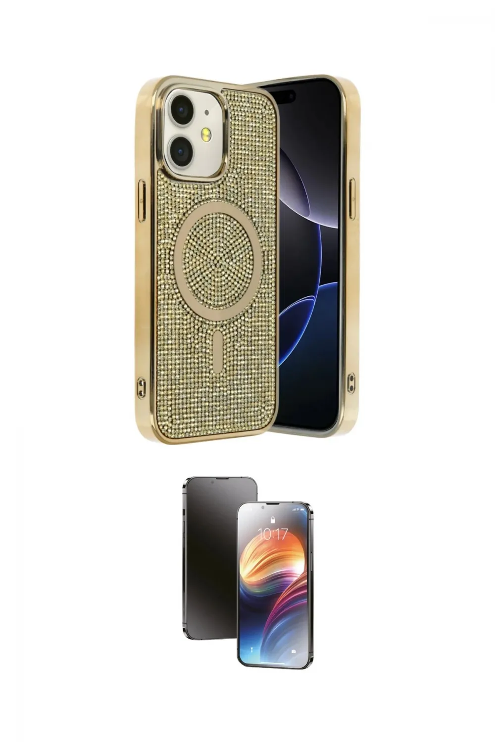 ieg™ iPhone 11 Kılıf Eksen Çizgi - Siyah 3D Antistatik Mat Seramik Nano Ekran Koruyucu
