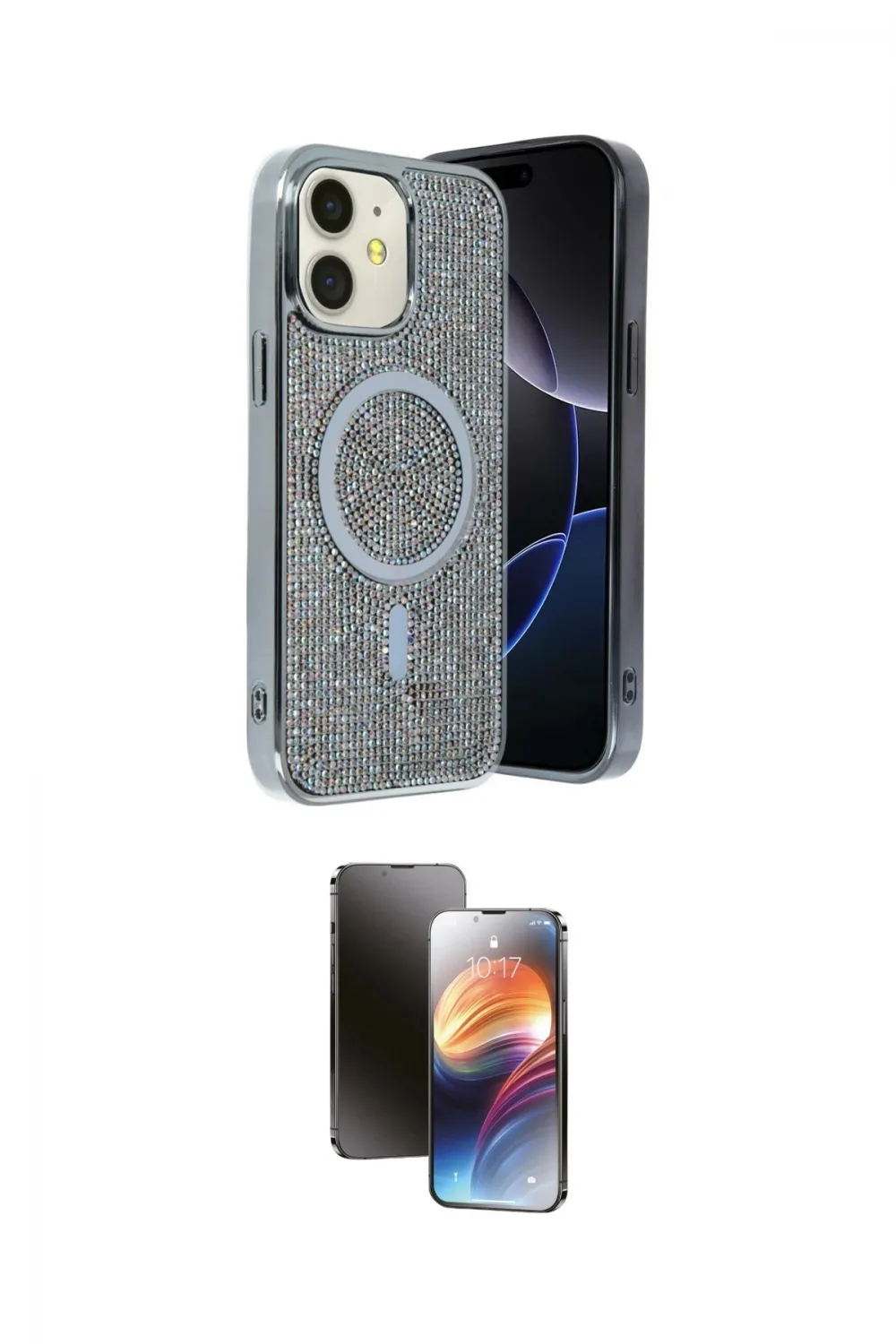 ieg™ iPhone 11 Kılıf Eksen Çizgi - Siyah 3D Antistatik Mat Seramik Nano Ekran Koruyucu