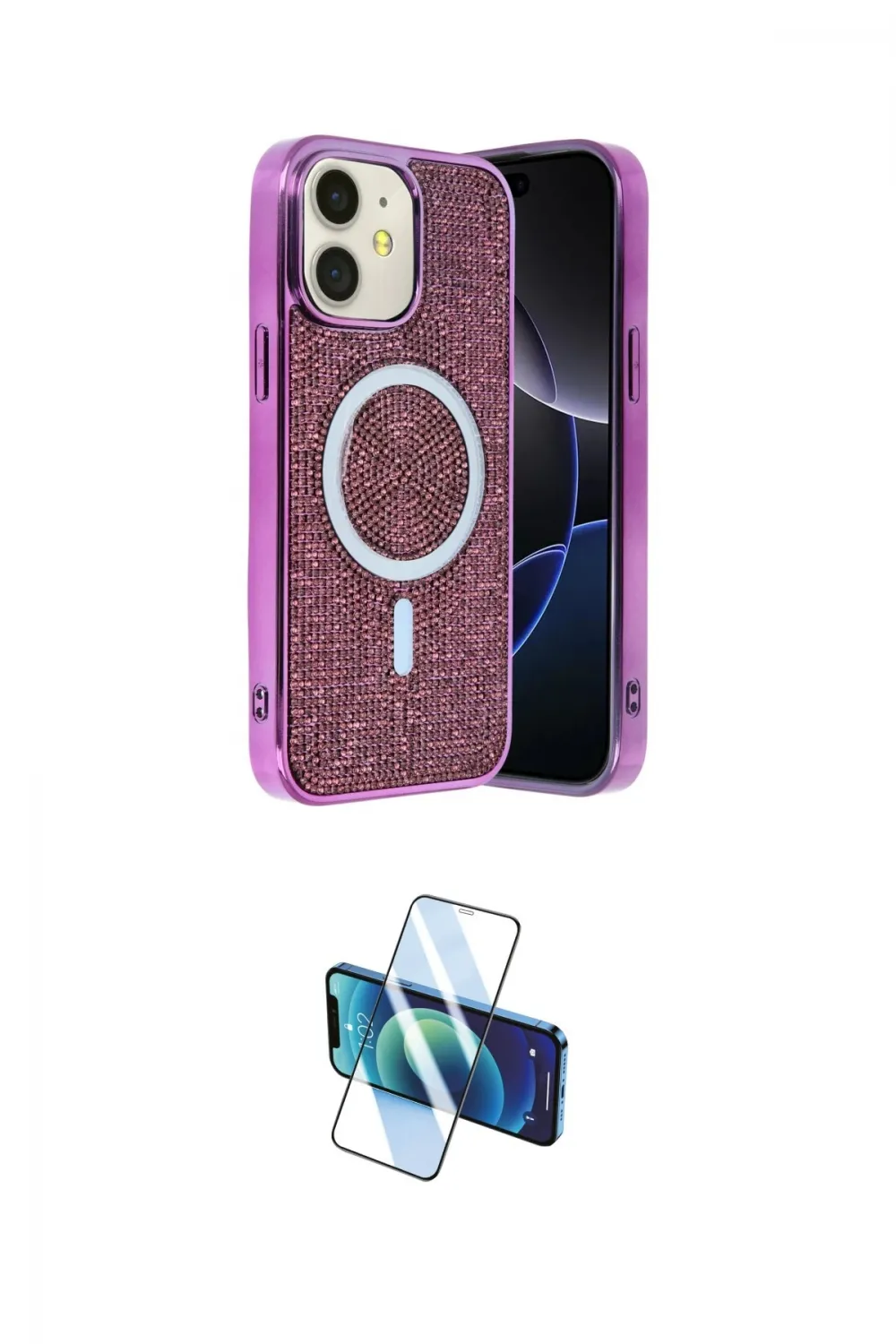 ieg™ iPhone 11 Kılıf Eksen Çizgi - Siyah 3D Antistatik Seramik Nano Ekran Koruyucu