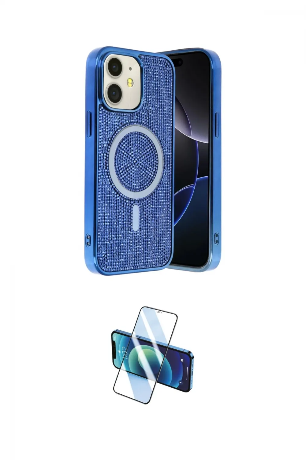 ieg™ iPhone 11 Kılıf Eksen Çizgi - Siyah 3D Antistatik Seramik Nano Ekran Koruyucu