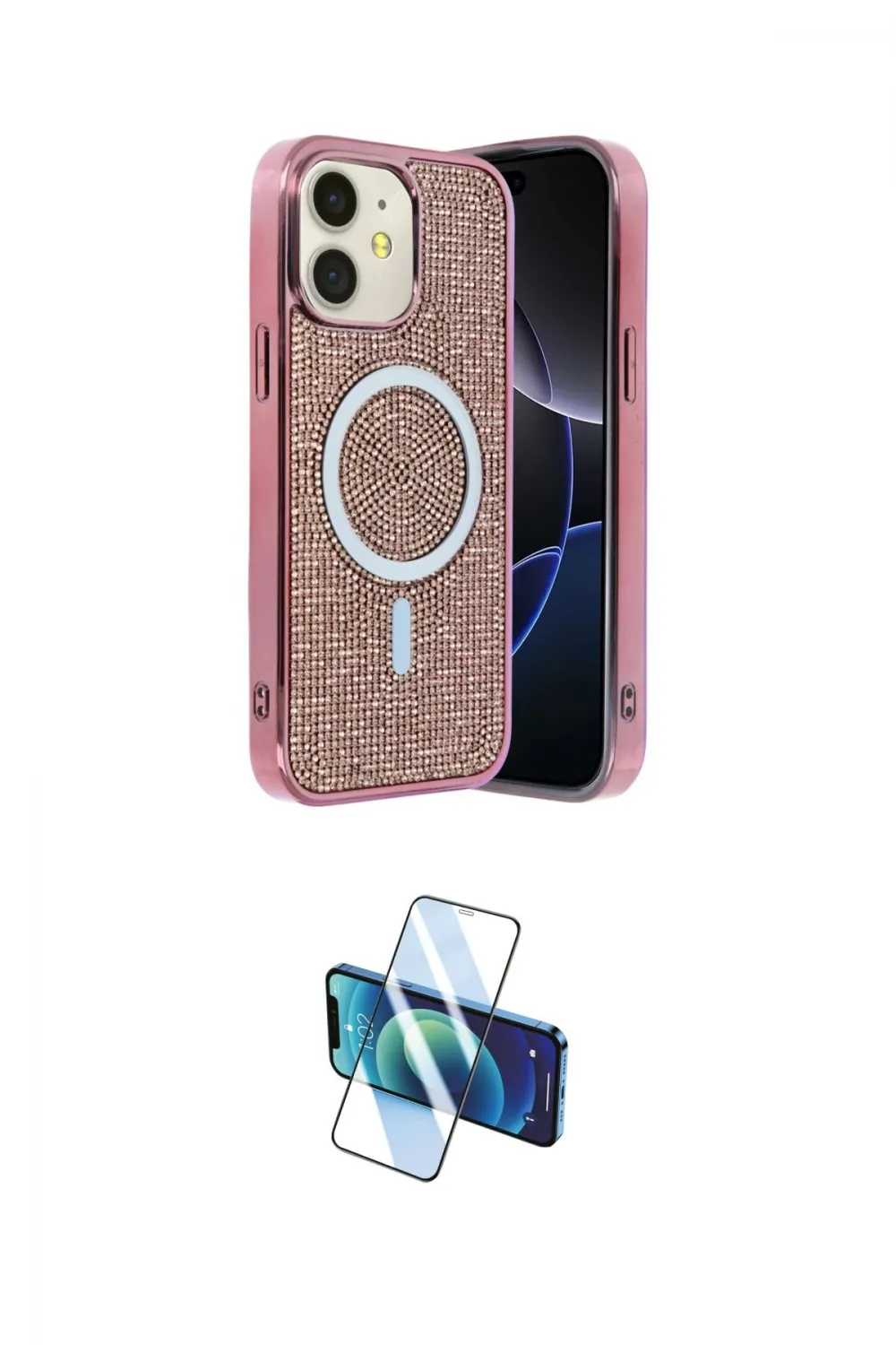 ieg™ iPhone 11 Kılıf Eksen Çizgi - Siyah 3D Antistatik Seramik Nano Ekran Koruyucu