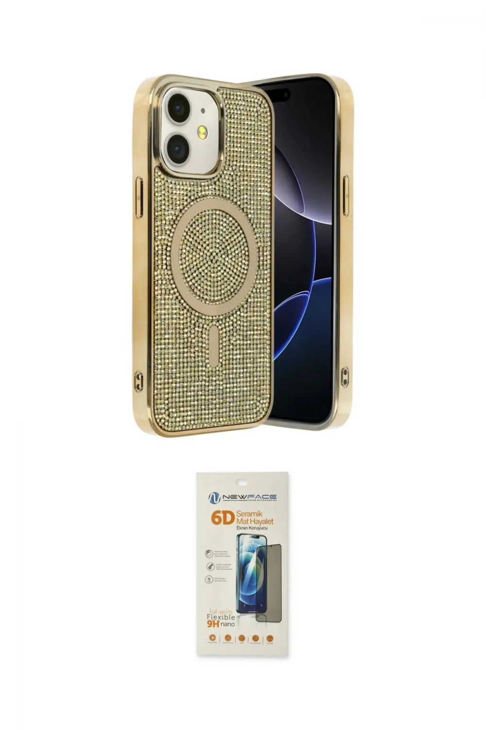 ieg™ iPhone 11 Kılıf Eksen Çizgi - Siyah 6D Mat Seramik Hayalet Nano Ekran Koruyucu