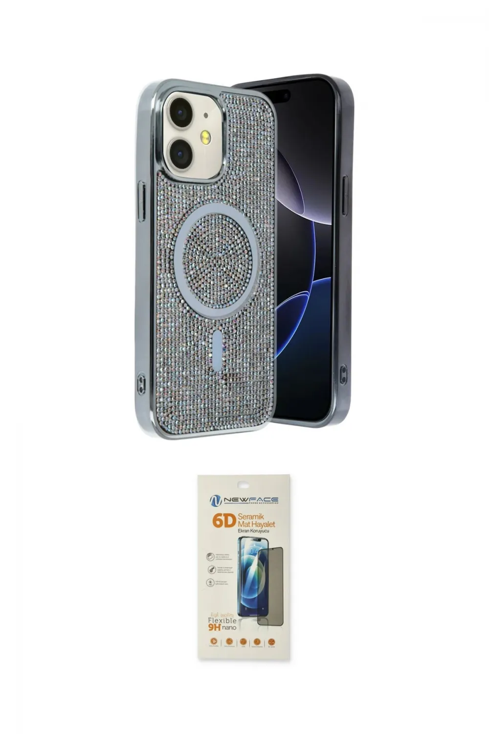 ieg™ iPhone 11 Kılıf Eksen Çizgi - Siyah 6D Mat Seramik Hayalet Nano Ekran Koruyucu