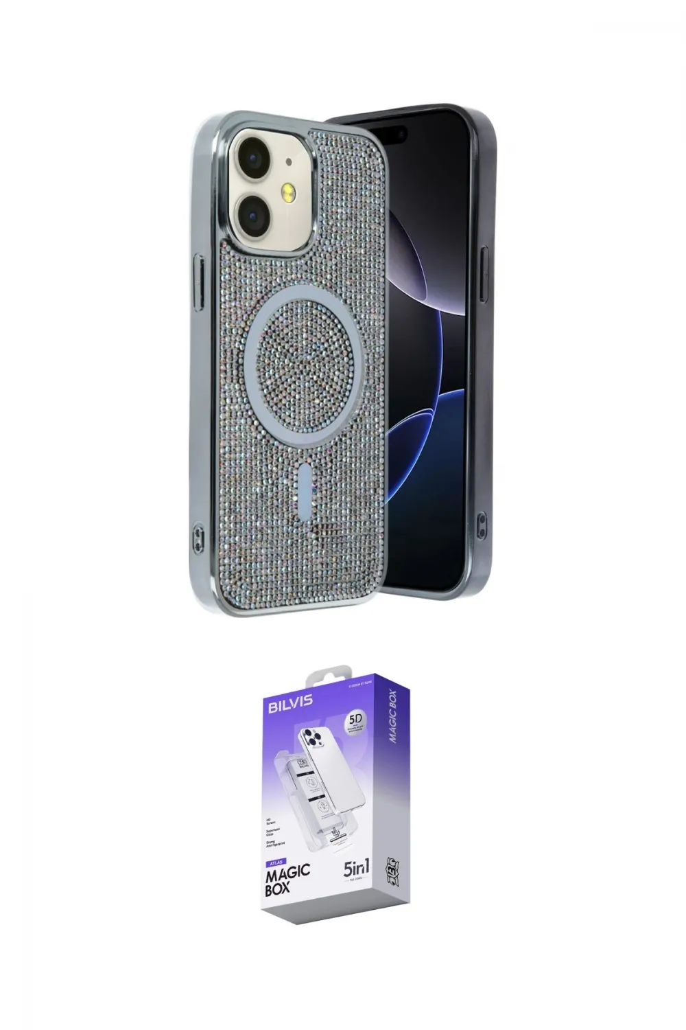 ieg™ iPhone 11 Kılıf Eksen Çizgi - Siyah Bilvis 5in1 3D Magic Cam Ekran Koruyucu