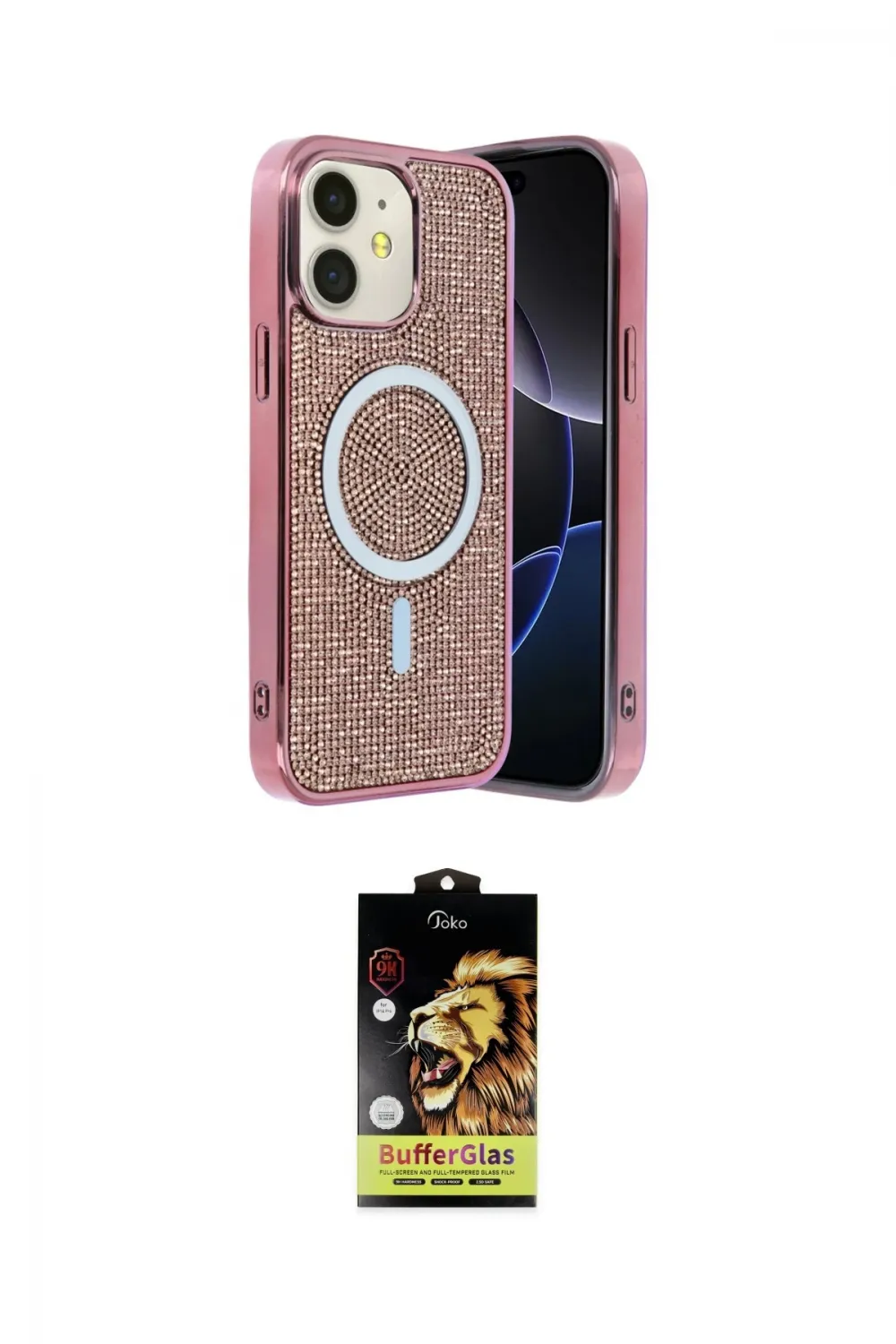 ieg™ iPhone 11 Kılıf Eksen Çizgi - Siyah Buffer Cam Ekran Koruyucu